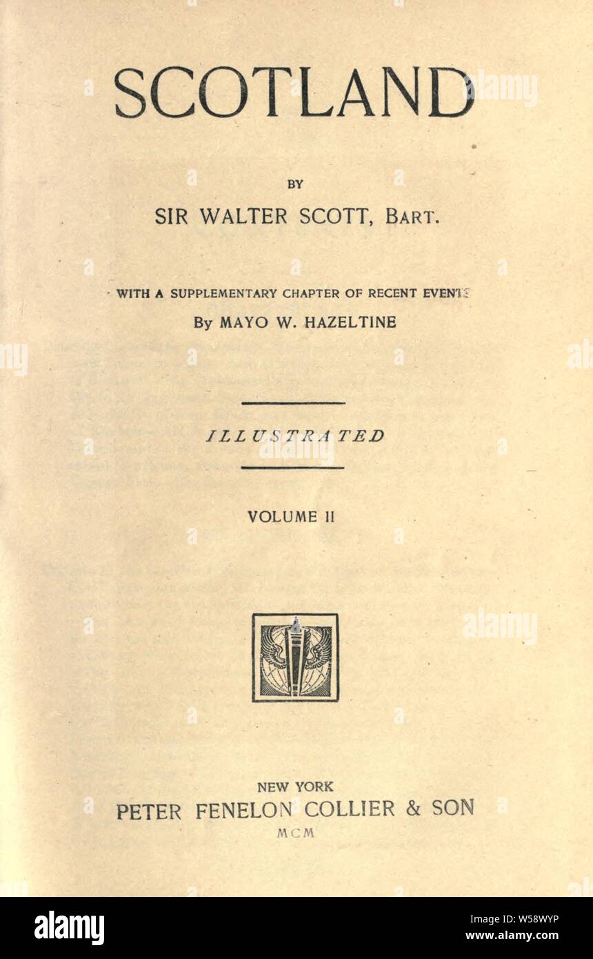 Scozia : Scott, Walter, Sir, 1771-1832 Foto Stock