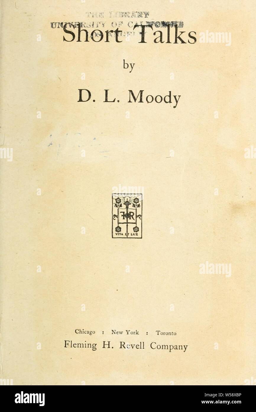 I colloqui di breve : Moody Dwight Lyman, 1837-1899 Foto Stock