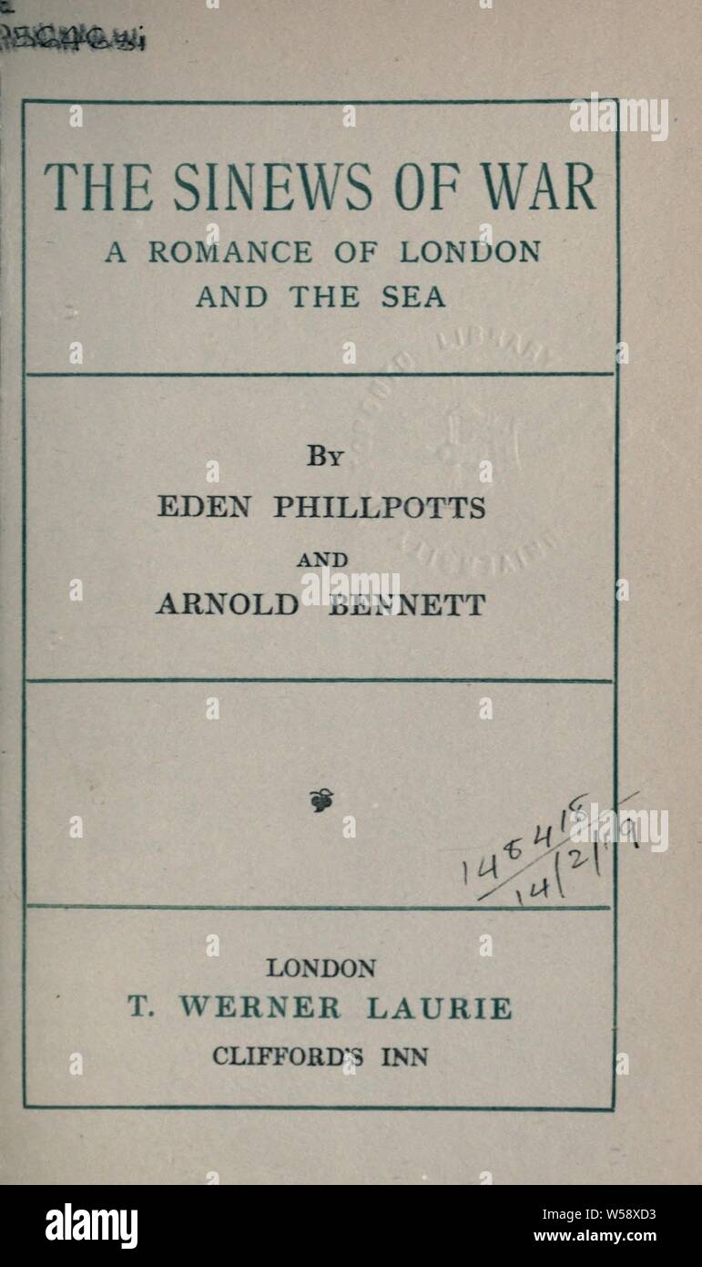 I nervi di guerra, un romanticismo di Londra e il mare : Phillpotts, Eden, 1862-1960 Foto Stock