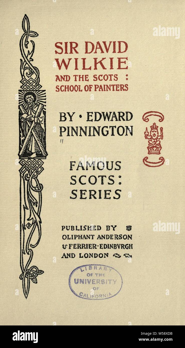 Sir David Wilkie e la scuola scozzese di pittori : Pinnington, Edward, 1846 Foto Stock