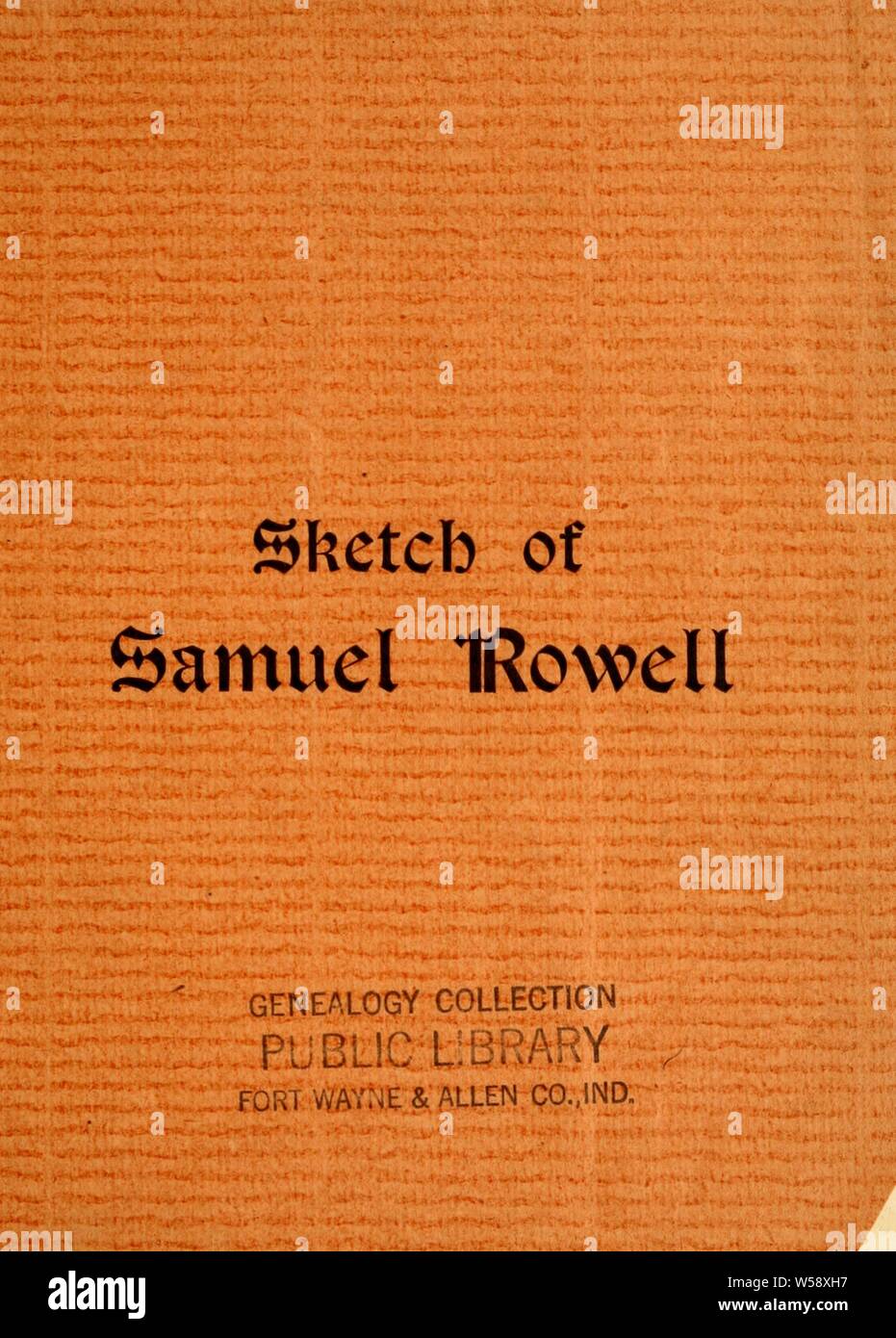 Schizzo di Samuel Rowell : Rowell, A. S Foto Stock