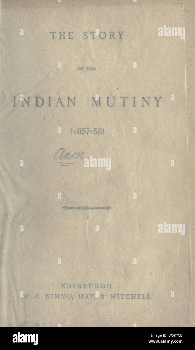 La storia dell'ammutinamento indiano, 1857-58 Foto Stock