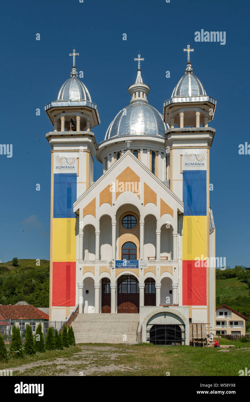 Nuova chiesa cattolica, Ieud, Maramures, Romania Foto Stock