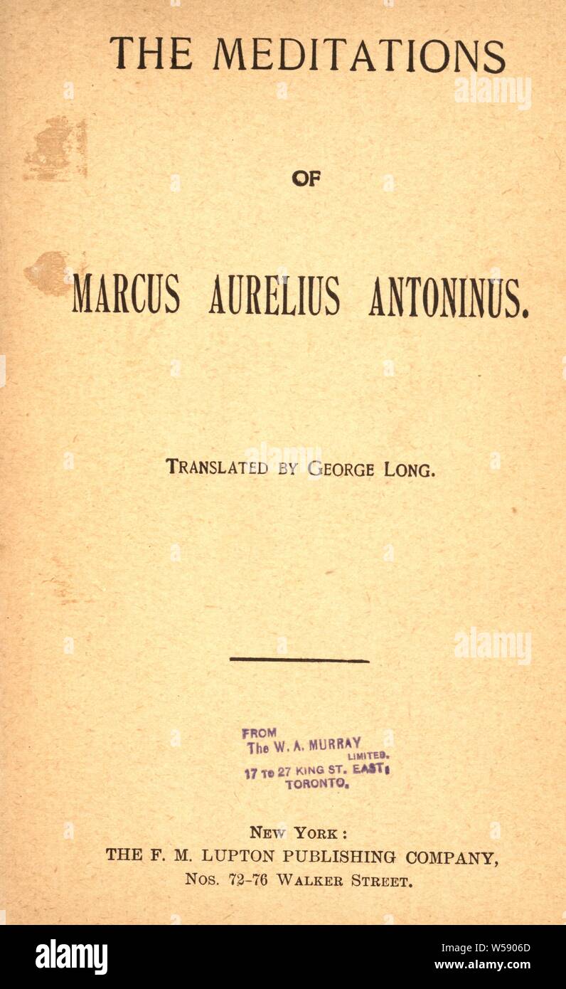 Le meditazioni di Marco Aurelio Antonino : Marco Aurelio