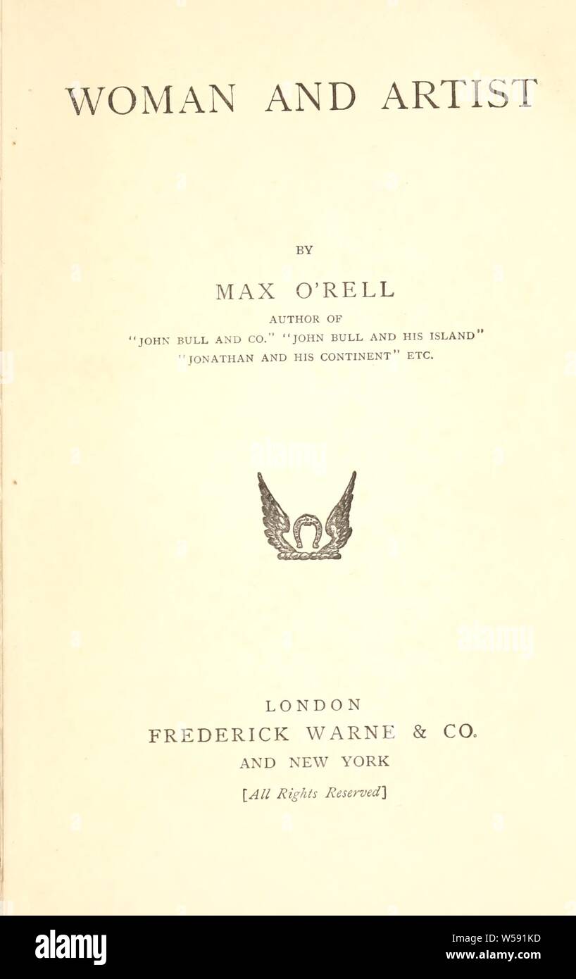 Donna e artista : O'Rell, Max, 1848-1903 Foto Stock