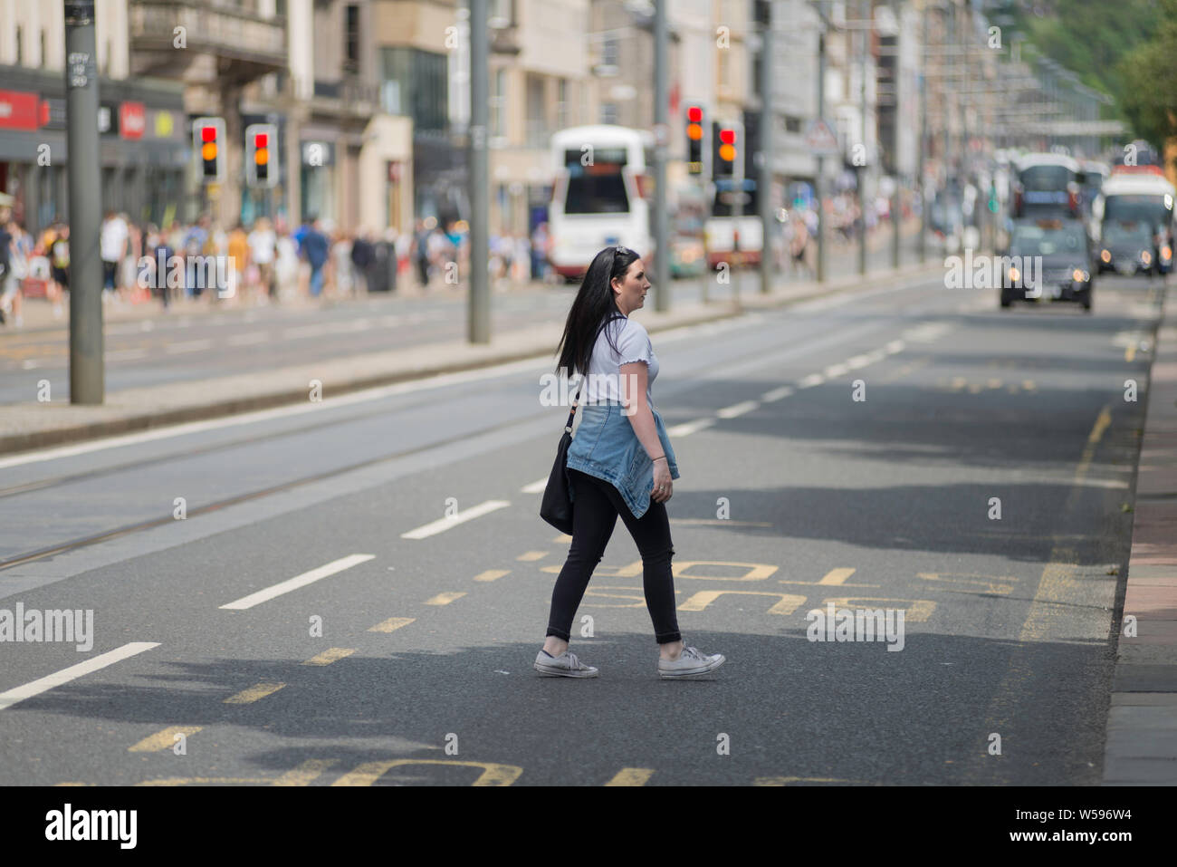 Tutti i giorni in Scozia a Edimburgo per un giorno d'estate Foto Stock