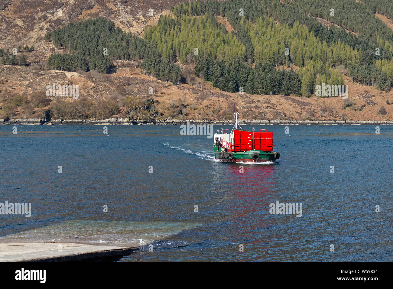 Glenachulish - mondi ultimo manuale traghetto della piattaforma girevole Foto Stock