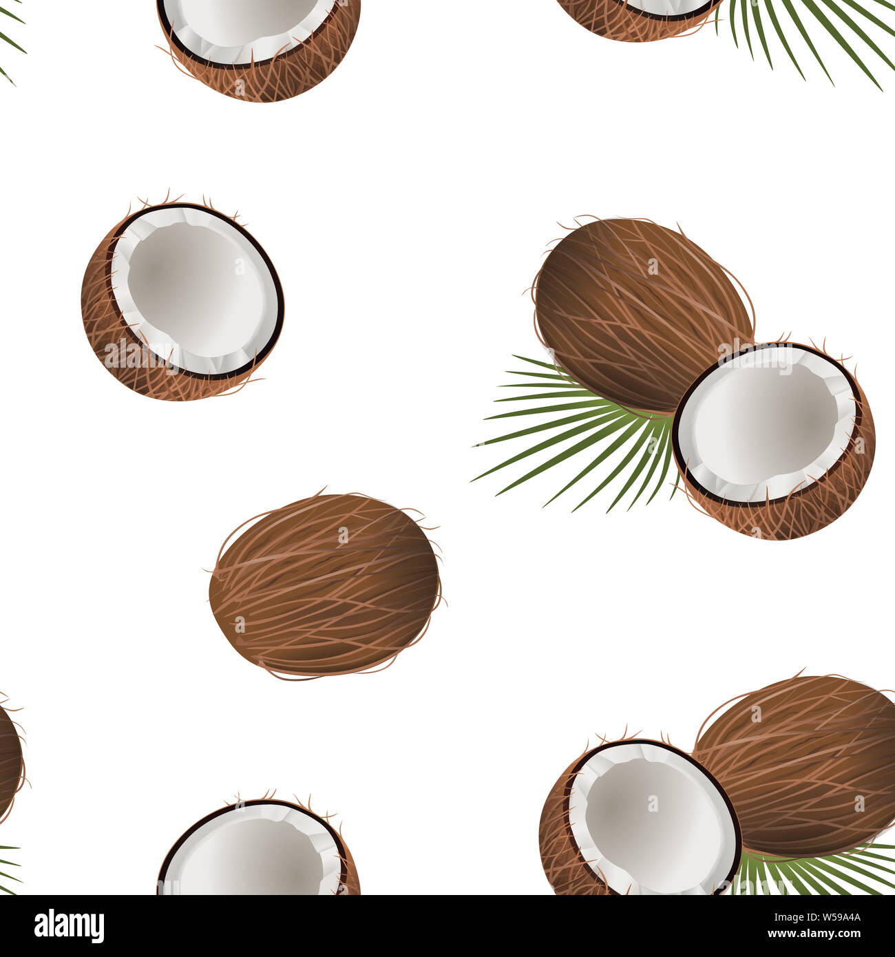 Noci di cocco seamless vettore di pattern Foto Stock
