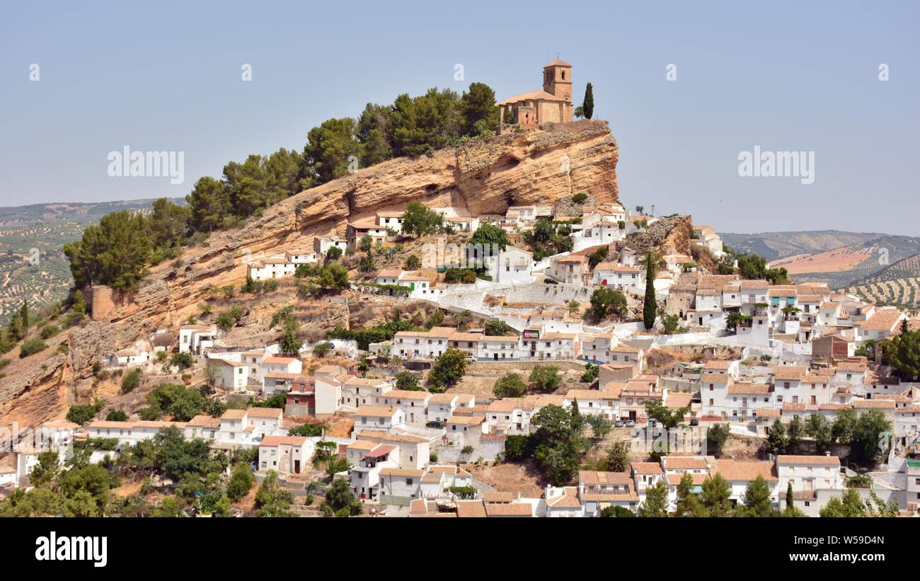 Vista del pueblo de Montefrío desde onu mirador, Granada (España) Foto Stock