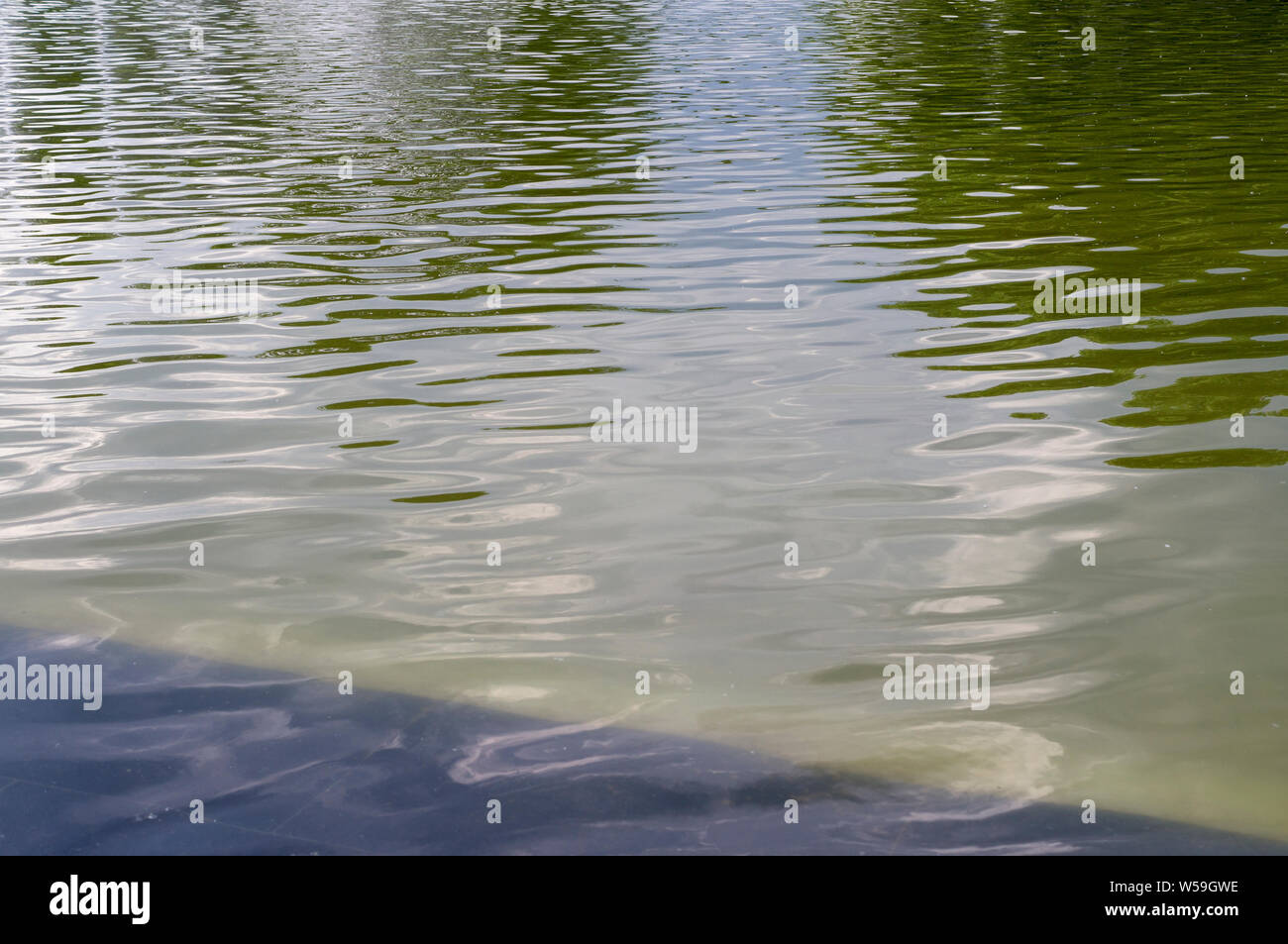 Texture di acqua in piscina piastrellata, fontana. sfondo, natura. Foto Stock