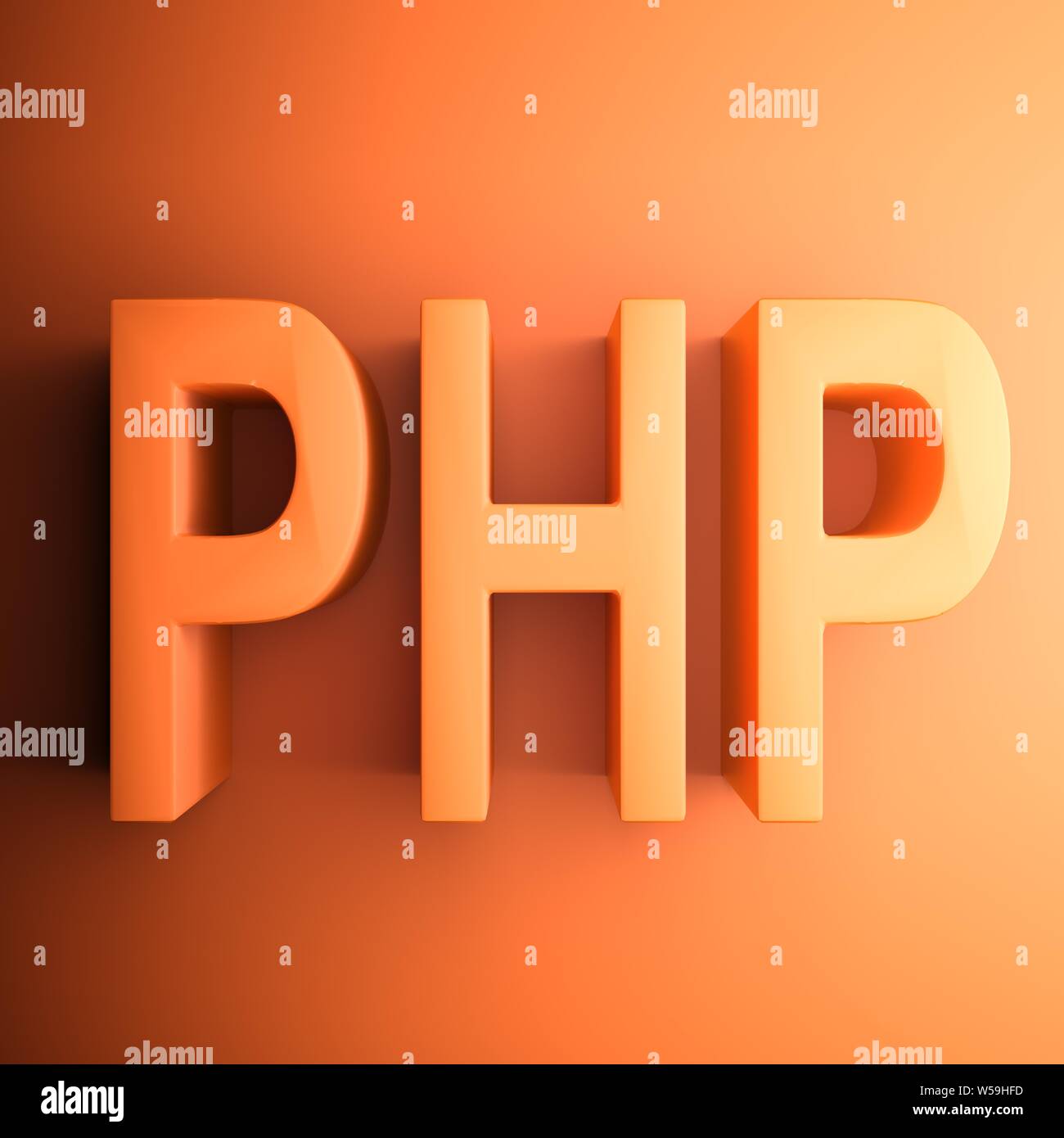 Piazza Orange icona PHP - 3D rendering immagine Foto Stock