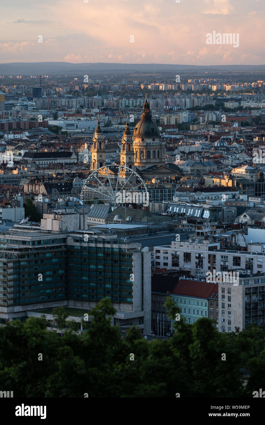 Budapest City View in estate, in Ungheria Foto Stock