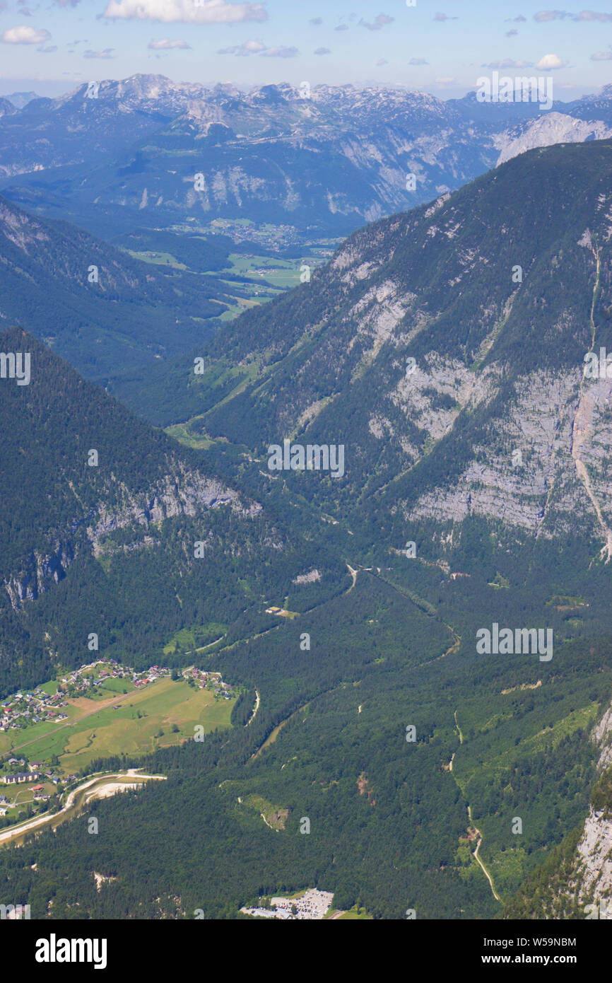 Vista aerea del lago Hallstatt da 5 dita punto di vista Foto Stock