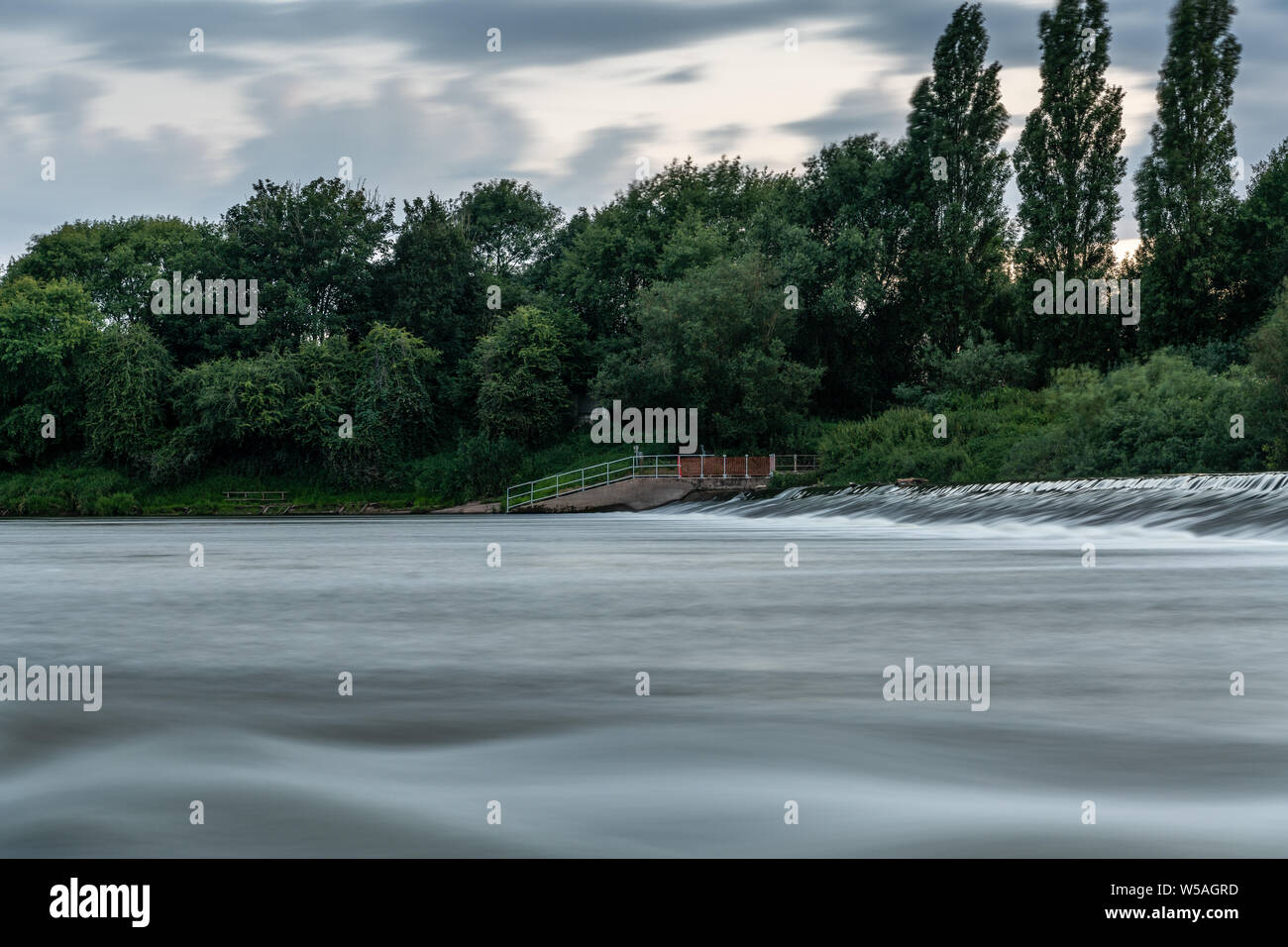 Severn prosciutto floodplain dove il fiume Avon incontra il fiume Severn. Foto Stock