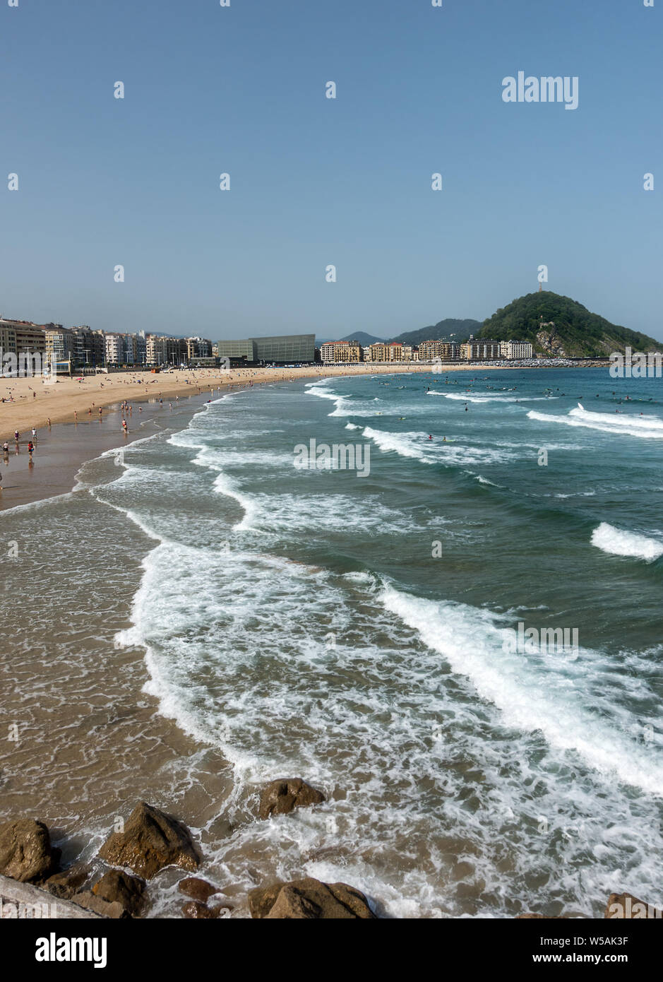 La Zurriola a San Sebastian Foto Stock