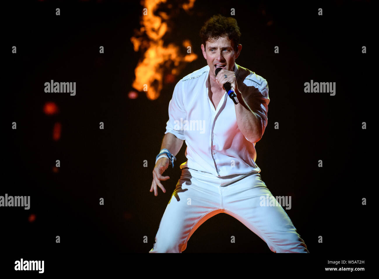 Joey mcintyre di bambini sul blocco di Boy Band (anche inizializzato come NKOTB) eseguito un sold out show all'Scotiabank Arena a Toronto. Foto Stock