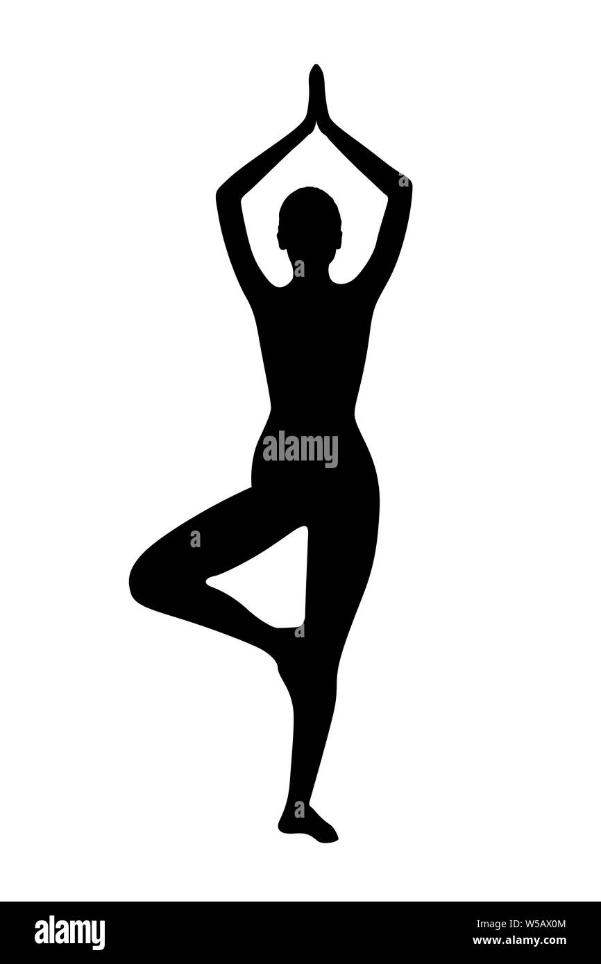 La donna a praticare yoga Foto Stock