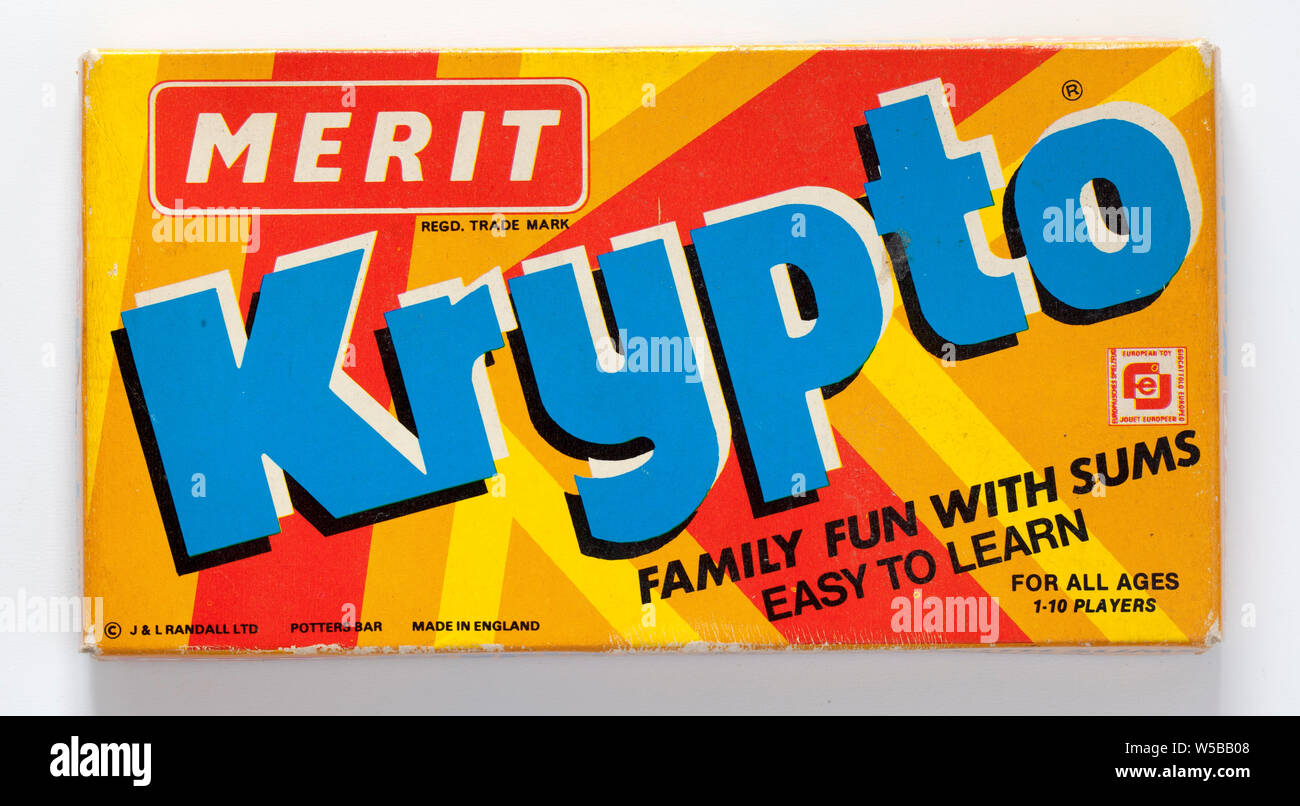 Vintage KRYPTO somme in gioco di carte - Realizzato per merito Foto Stock