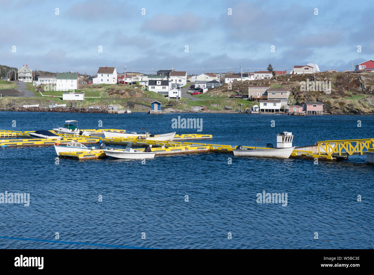 Le barche nel porto del villaggio di pescatori di Twillingate, Terranova, Canada Foto Stock