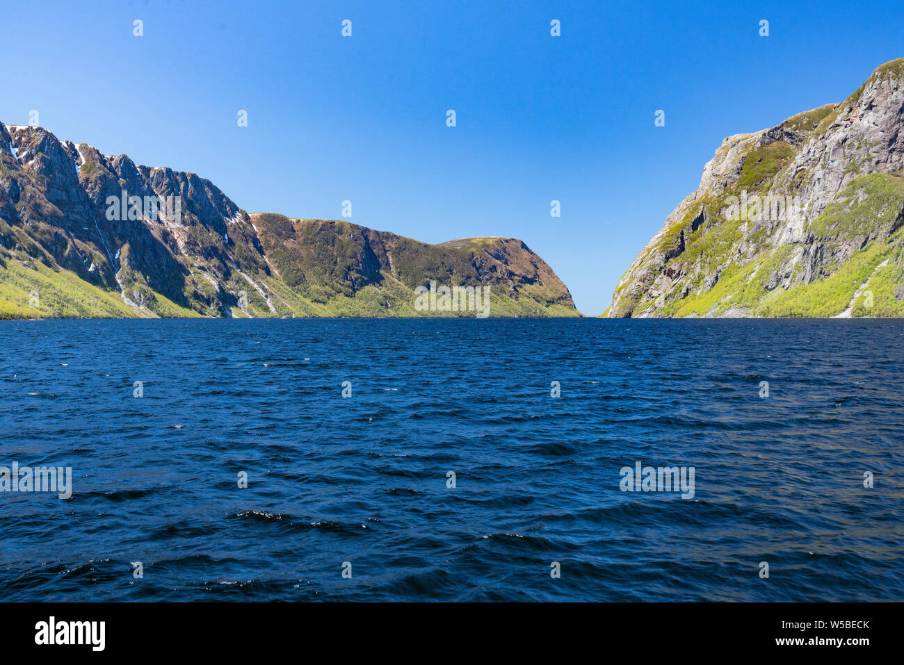 Western Brook Pond, Terranova in Parco Nazionale Gros Morne, Canada Foto Stock