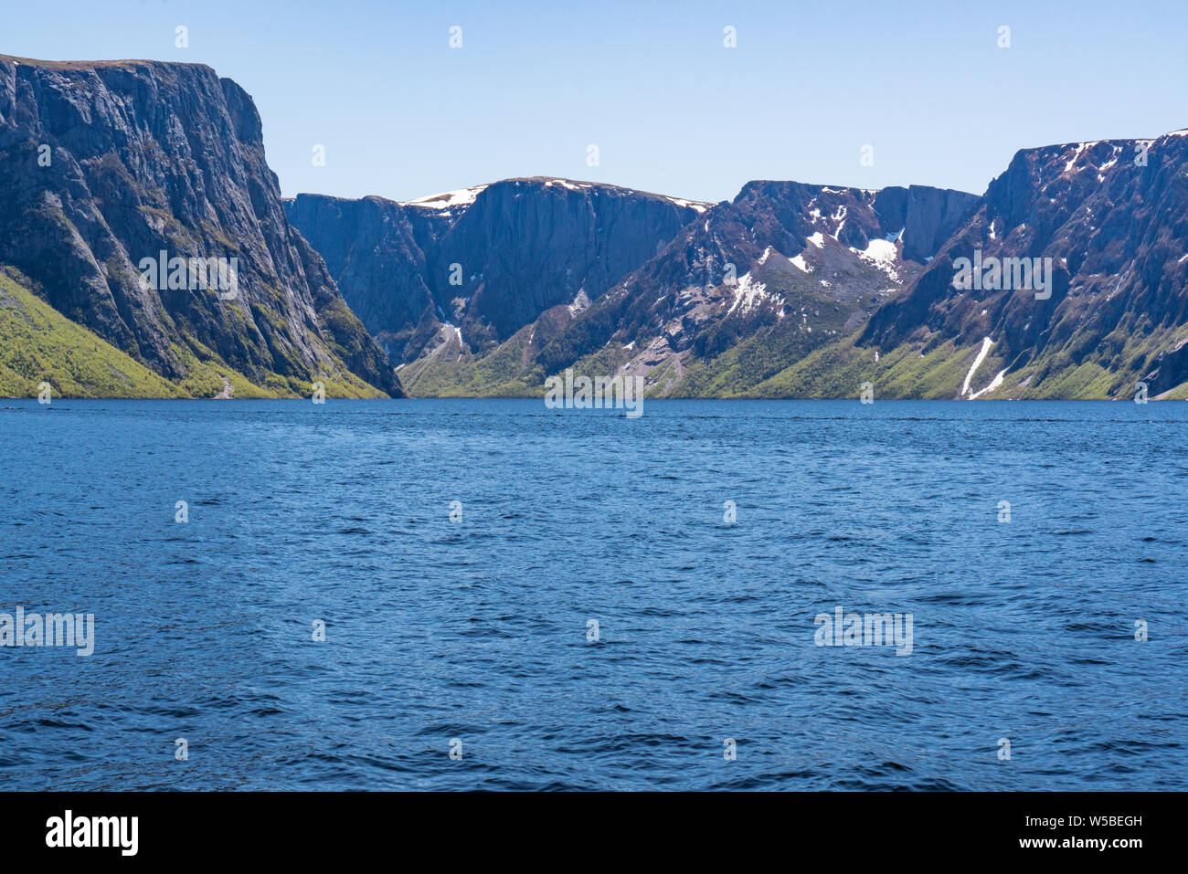Western Brook Pond, Terranova in Parco Nazionale Gros Morne, Canada Foto Stock