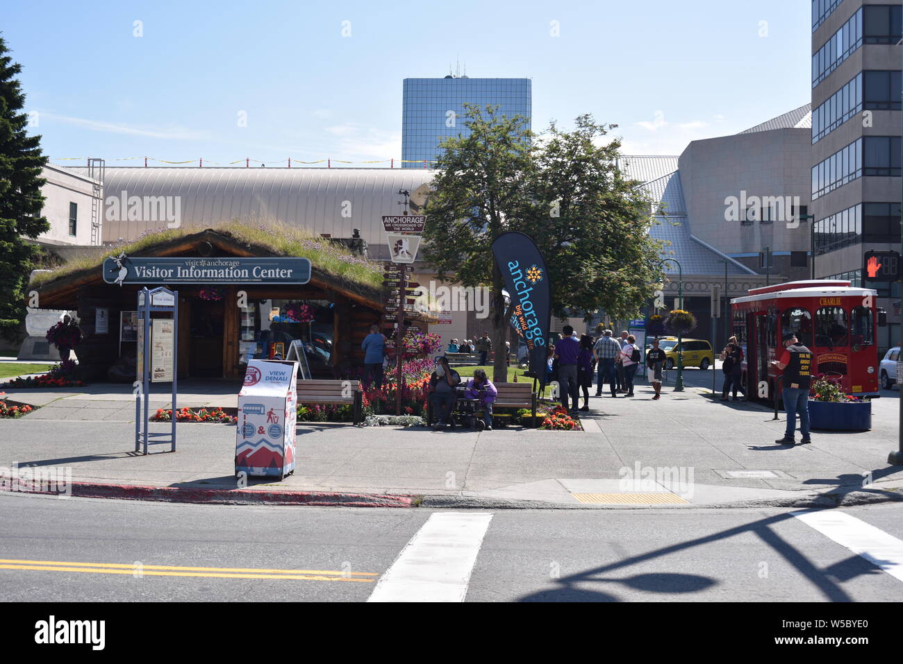 Anchorage AK. U.S.A. Giugno 21, 2019. Anchorage è indiscutibilmente visitatori unici Information Center accoglie favorevolmente in un gran modo, tutti coloro che visita. Foto Stock