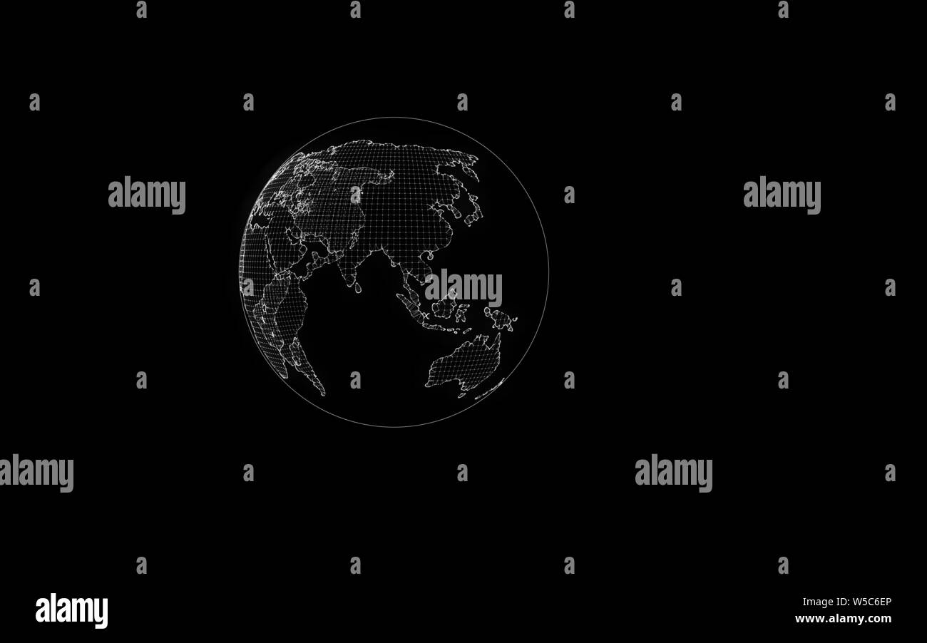 Futuristico interfaccia di globalizzazione, un senso della scienza e della tecnologia grafica astratta. Foto Stock