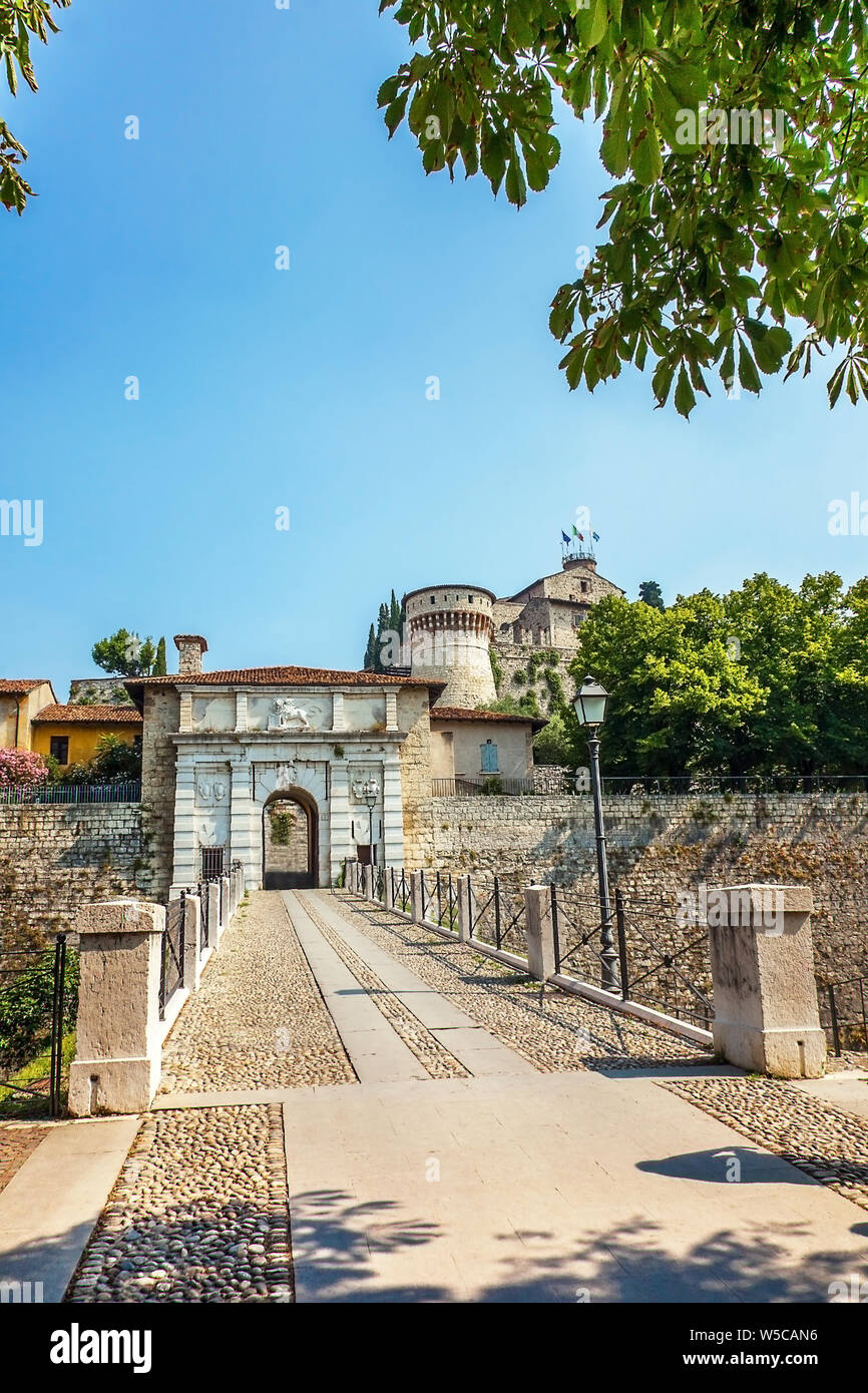 Il castello di Brescia Lombardia in Italia Foto Stock