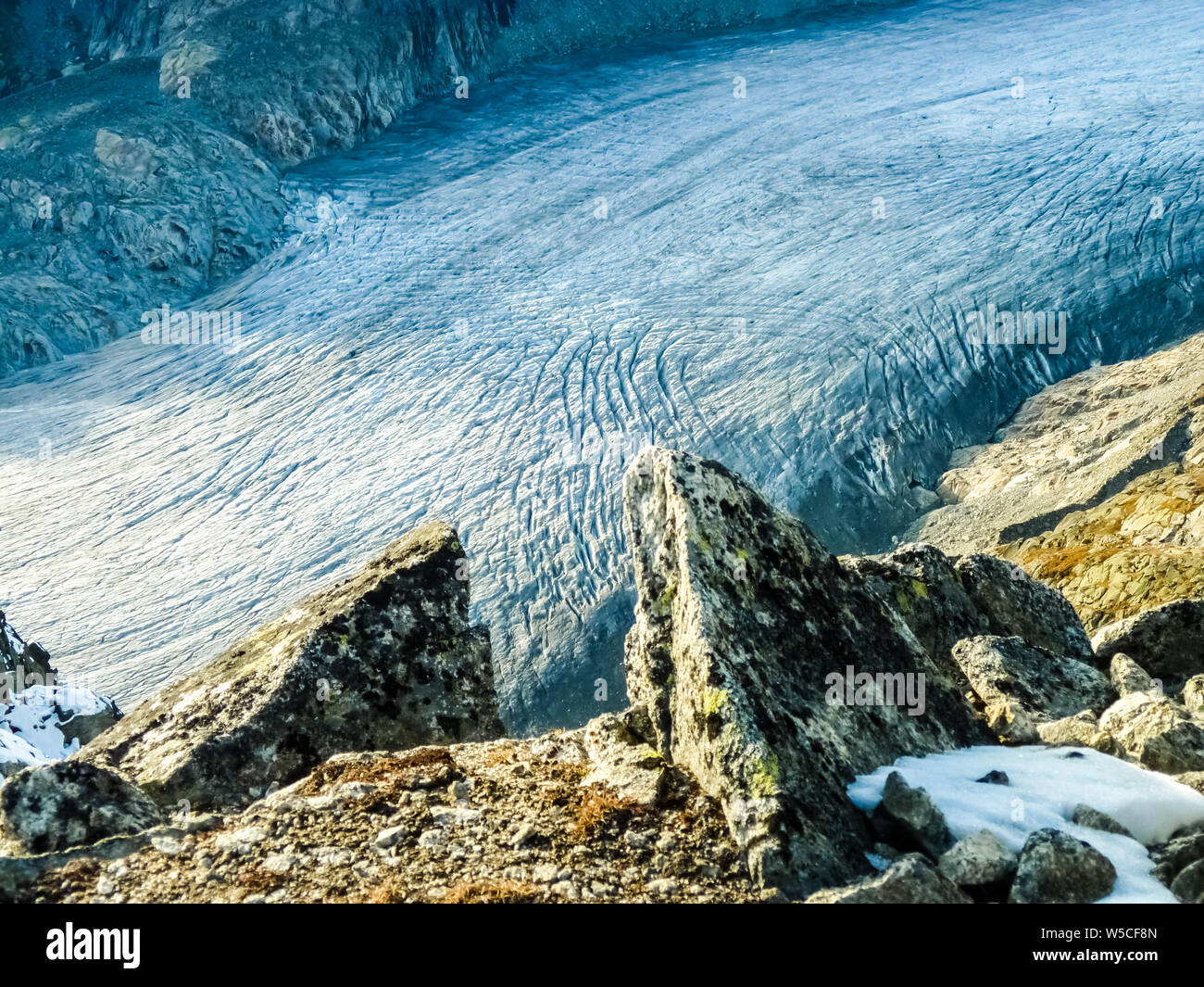 Ghiacciaio del Rodano nelle alpi svizzere, Svizzera Foto Stock