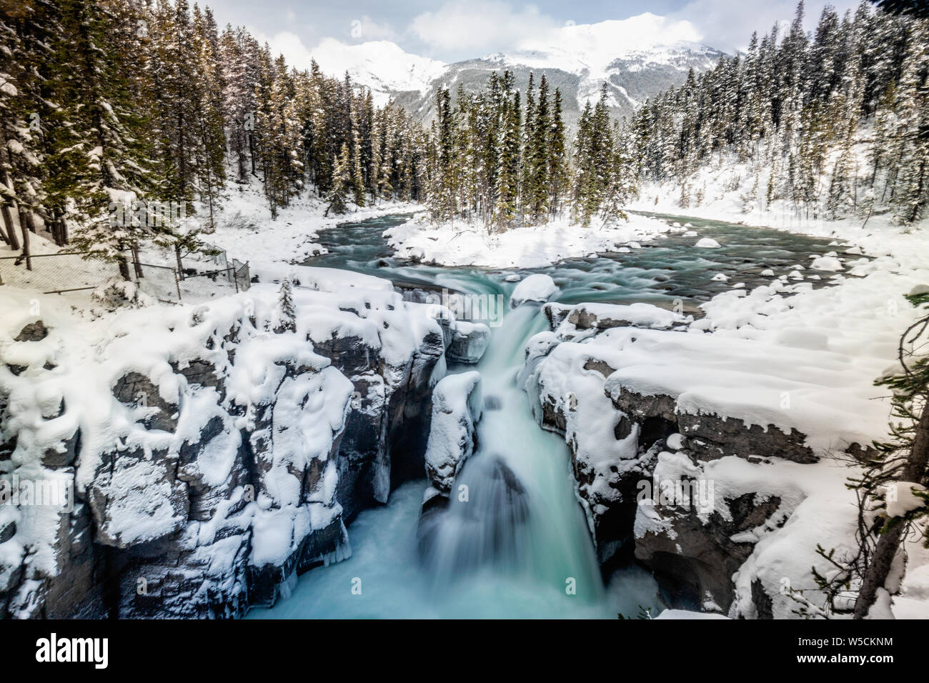 Sunwapta Falls a Parco Nazionale di Banff, Canada. Foto Stock