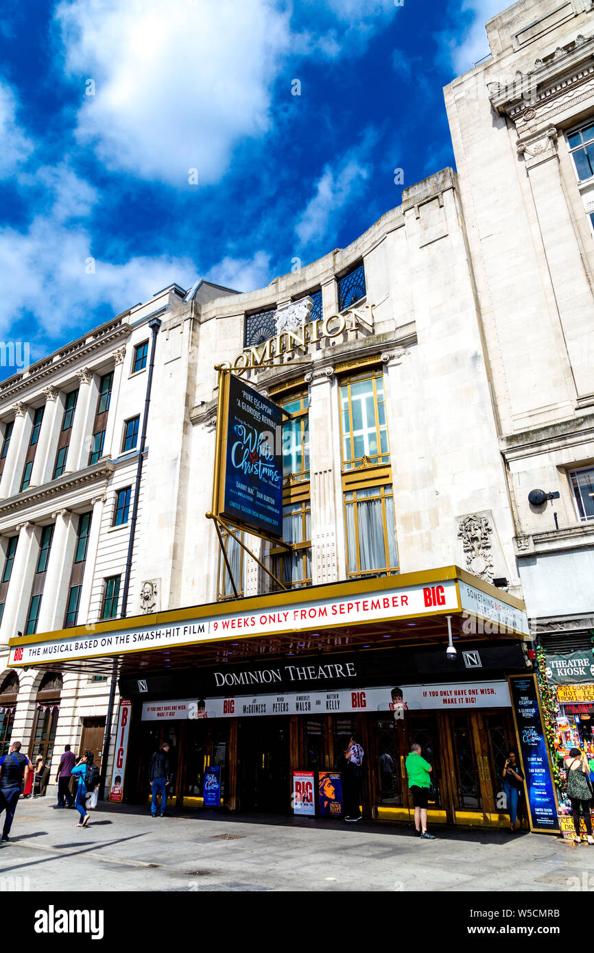 Parte anteriore del Dominion Theatre in Tottenham Court Road, Londra, Regno Unito Foto Stock