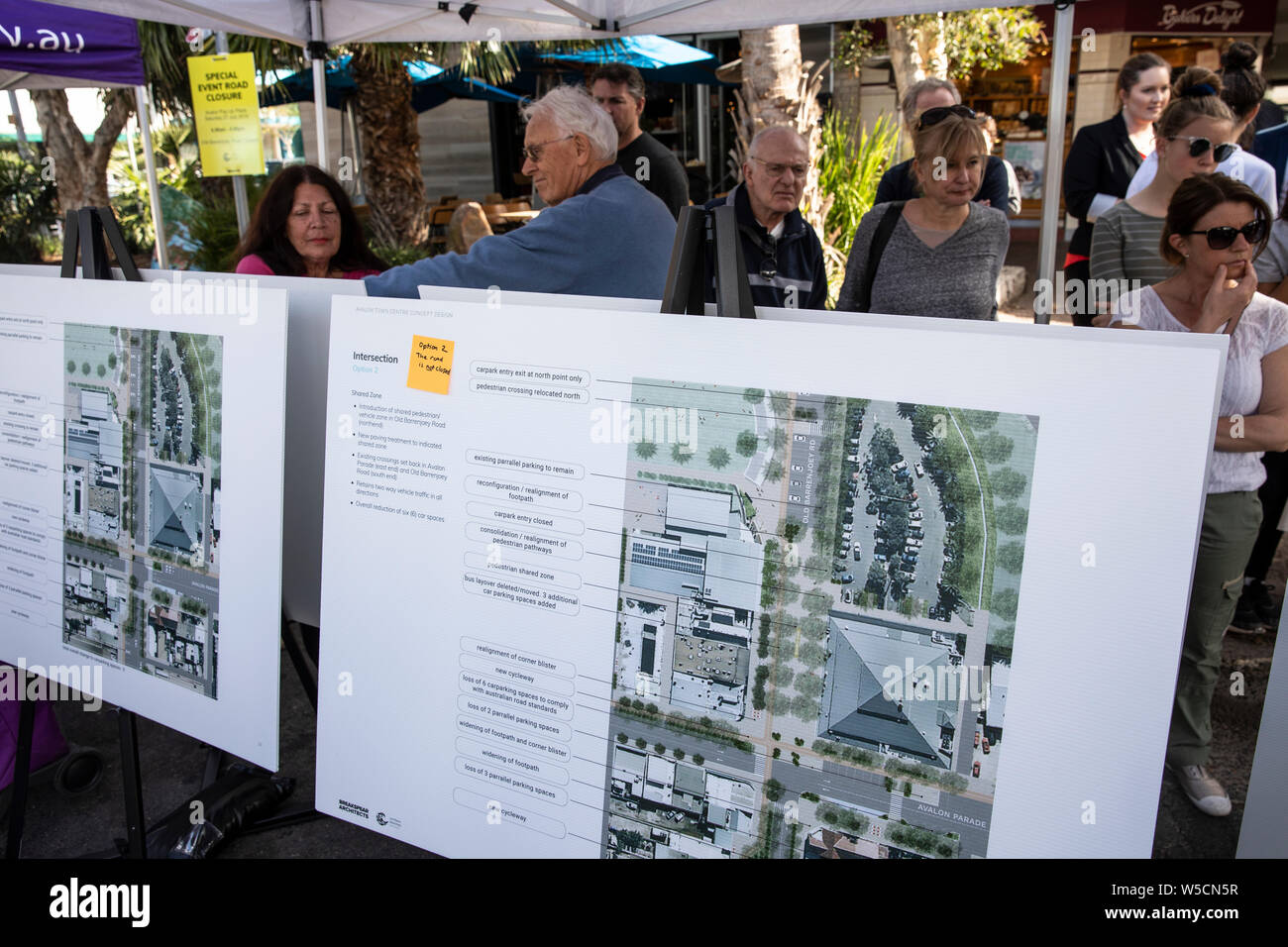 Avalon Beach Sydney, comunità e consultazione delle parti interessate per il masterplan opzioni per sviluppare il sobborgo preparato da spiagge settentrionali consiglio di Sydney Foto Stock