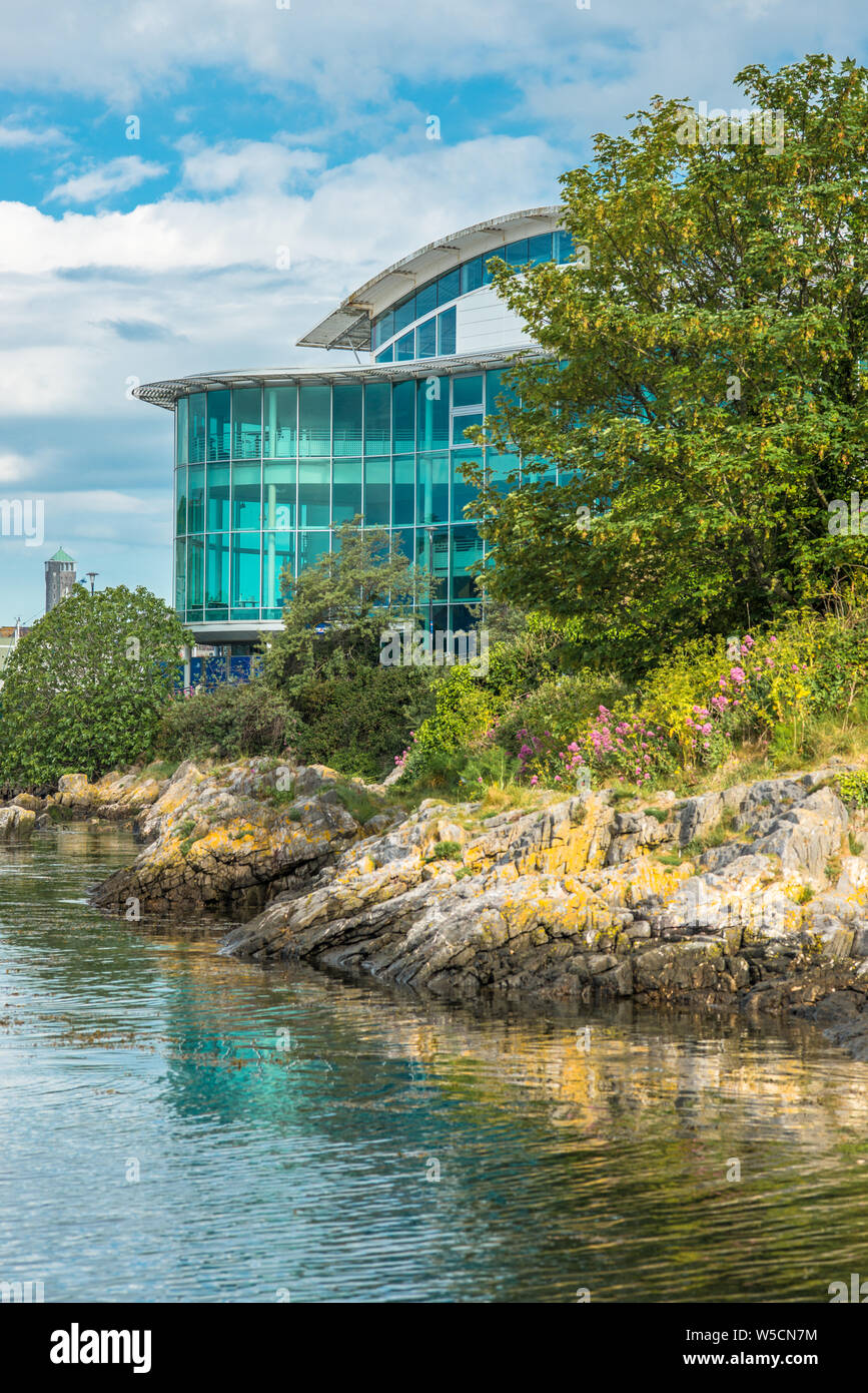 National Marine Aquarium a Sutton Harbour nel distretto di Barbican di Plymouth, Devon, Inghilterra, Regno Unito. Foto Stock