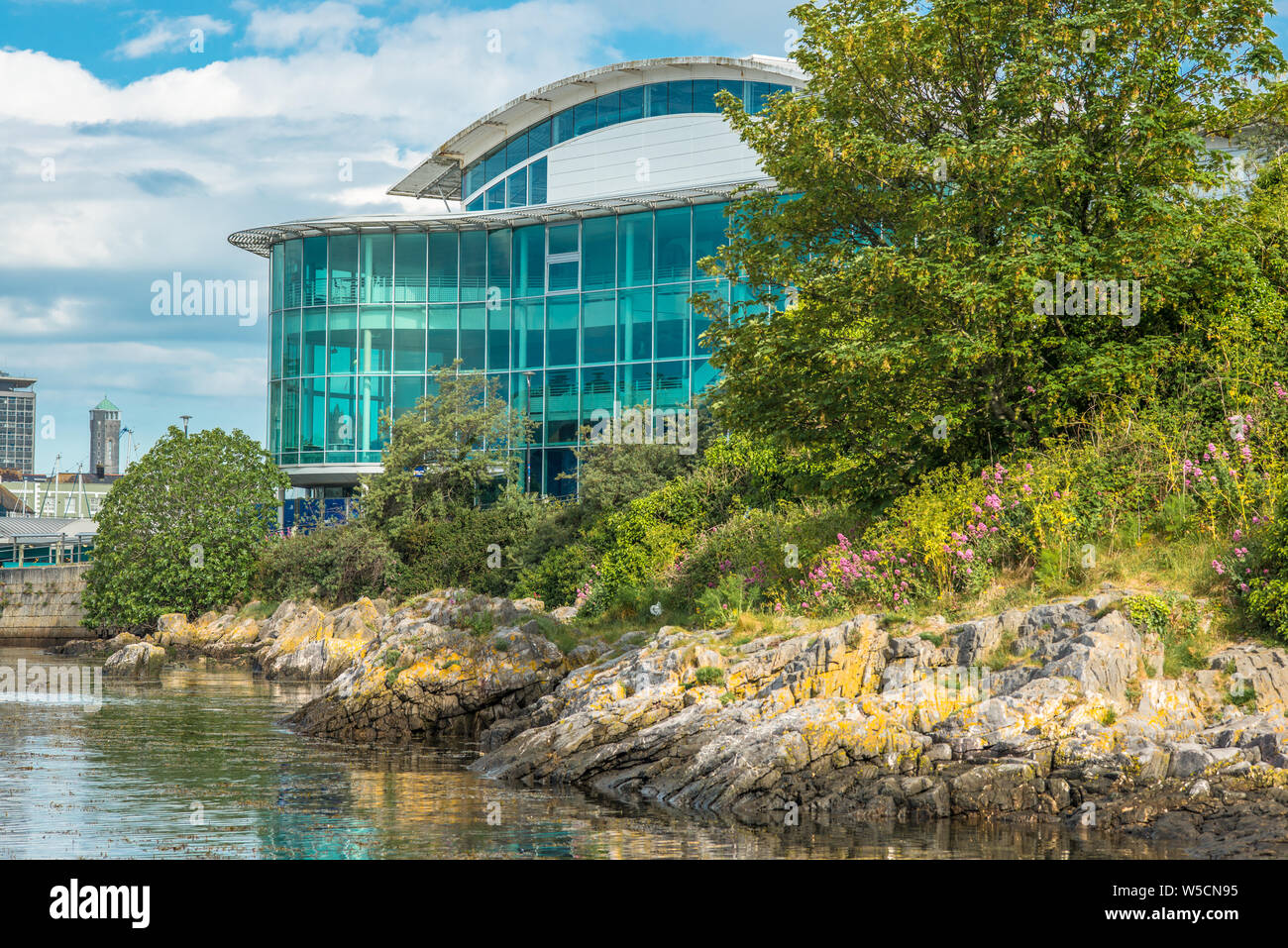 National Marine Aquarium a Sutton Harbour nel distretto di Barbican di Plymouth, Devon, Inghilterra, Regno Unito. Foto Stock
