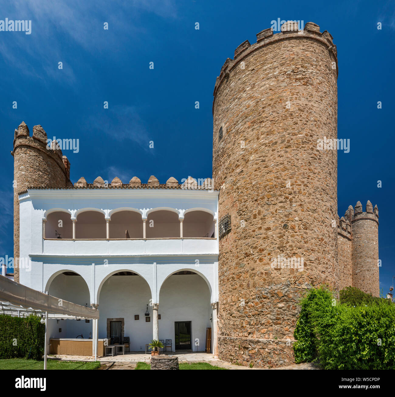 Parador Hernan Cortes, palazzo del XV secolo a Zafra, provincia di Badajoz, Estremadura, Spagna Foto Stock