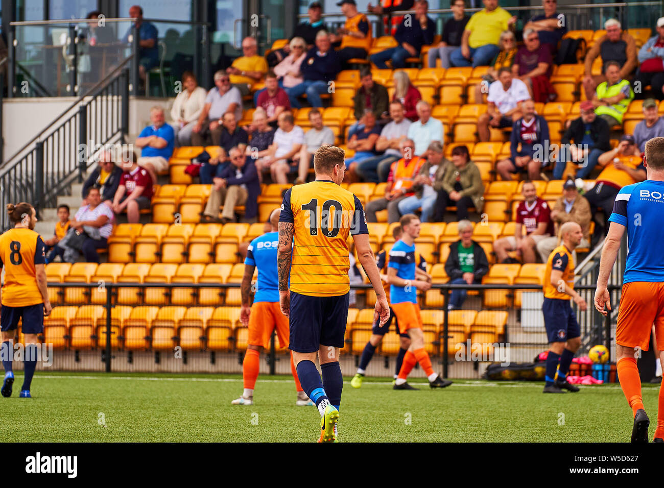 Slough Town FC vs Hartley Wintney ad Arbour PARK, Slough, Berkshire, Inghilterra sabato 27 luglio 2019. Foto: Filippo J.A Benton Foto Stock