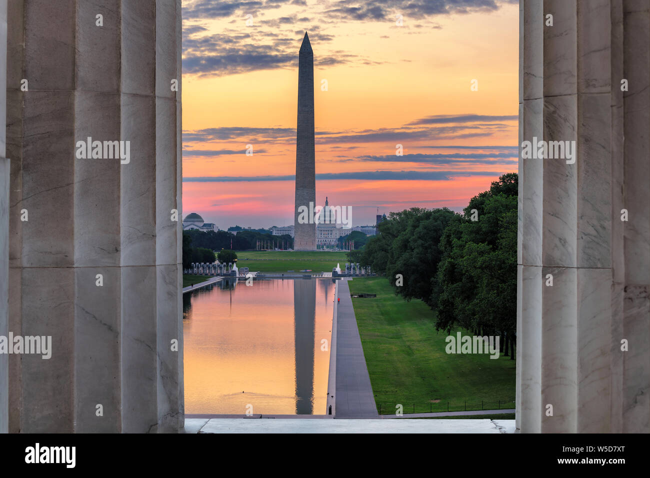 Vista Sunrise a Washington D.C. Foto Stock