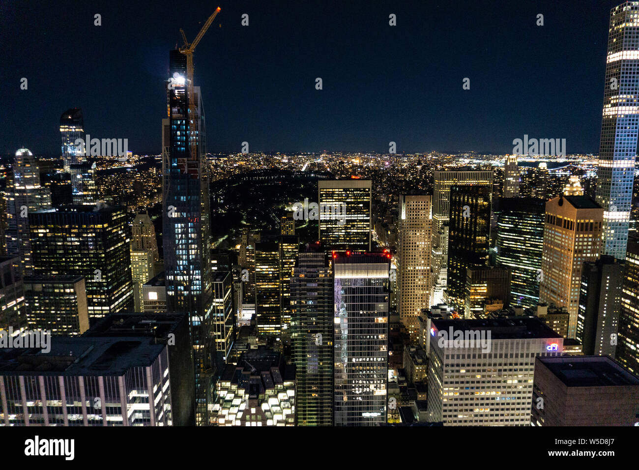 New York skyline della città vista dal Rockefeller Center top della roccia Foto Stock
