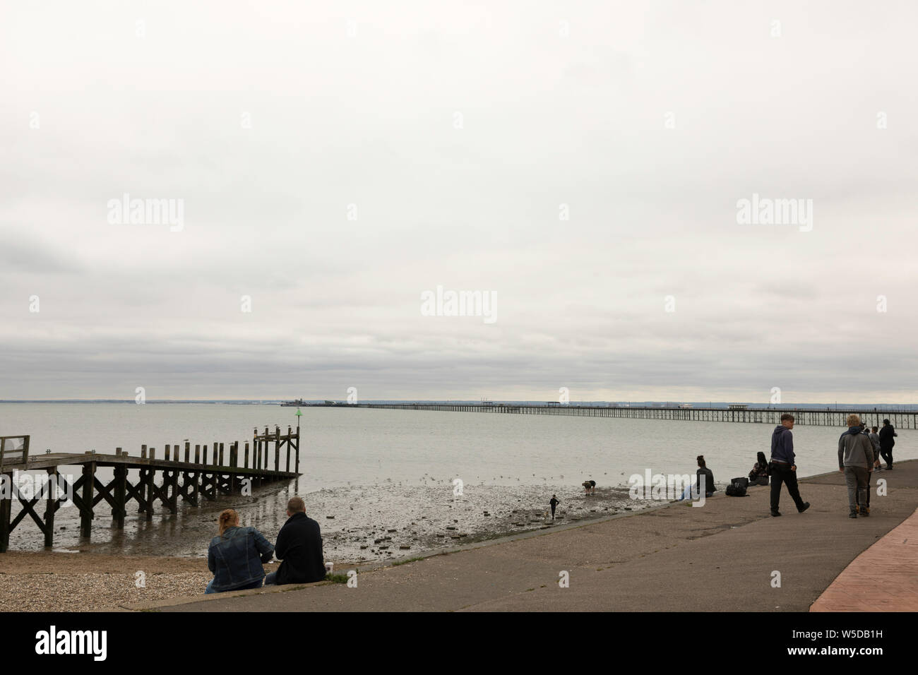Southend on Sea, Regno Unito. 28 Luglio, 2019. Nuvoloso nuvoloso meteo presso il lungomare. Credito: Penelope Barritt/Alamy Live News Foto Stock