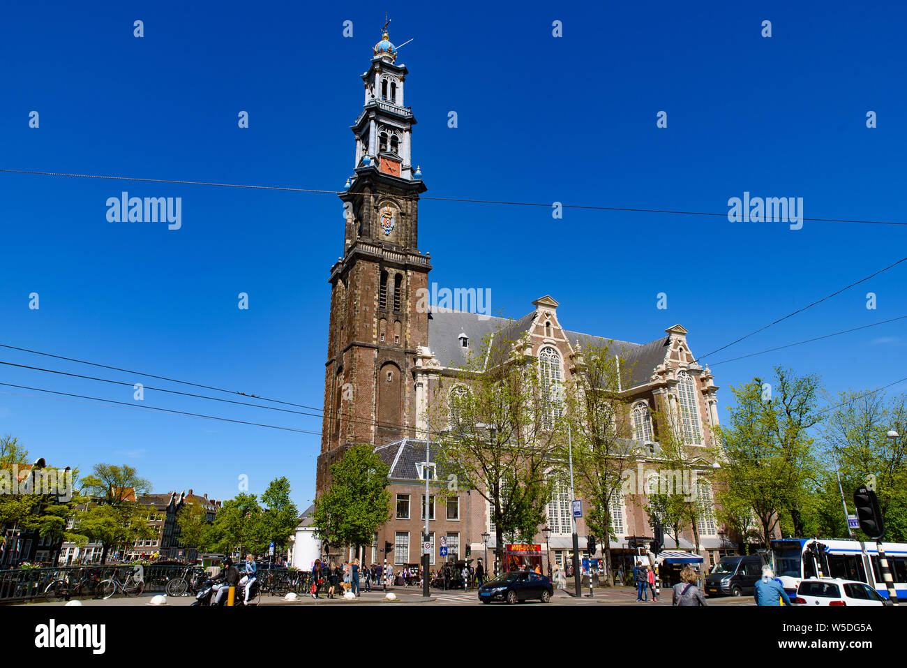 Westerkerk, una chiesa nel centro di Amsterdam, Paesi Bassi Foto Stock