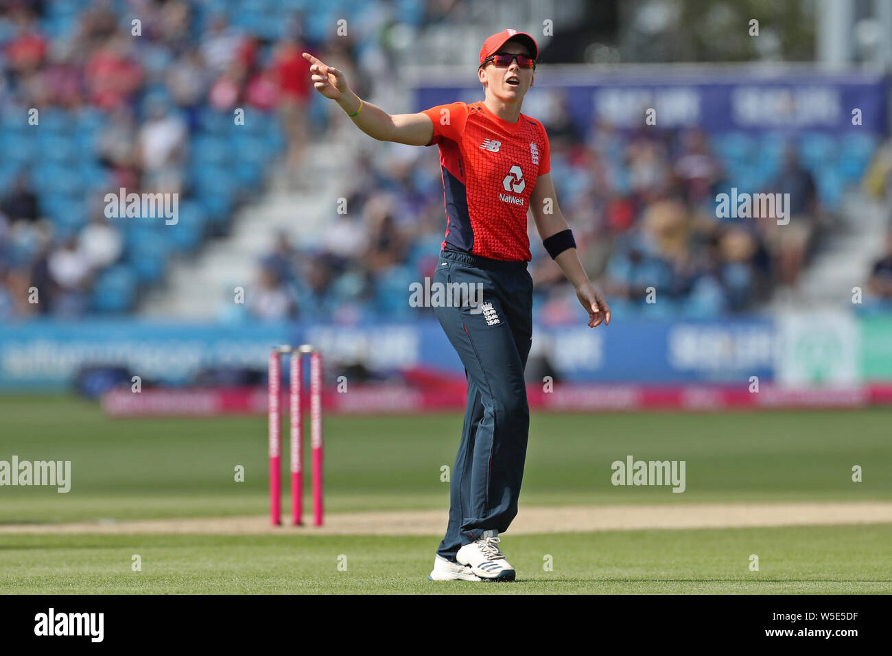 Hove, Inghilterra 28 luglio l'Inghilterra del Heather Knight durante le ceneri match tra Inghilterra e Australia al 1° Central County Ground, Hove domenica 28 luglio 2019. (Credit: Jon Bromley | MI News) Credito: MI News & Sport /Alamy Live News Foto Stock