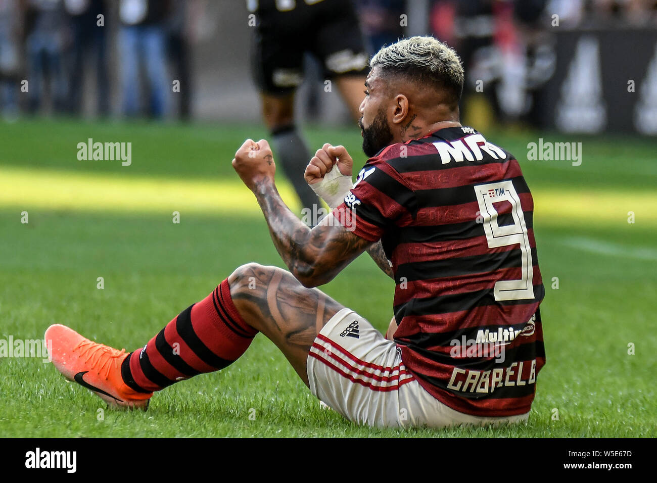 Rio De Janeiro, Brasile. 28 Luglio, 2019. Gabigol durante il Flamengo vs Botafogo, partita valevole per il dodicesimo round del campionato brasiliano, tenutasi al Maracanã stadium, che si trova a Rio de Janeiro, questa domenica (28). Credito: Nayra Halm/FotoArena/Alamy Live News Foto Stock