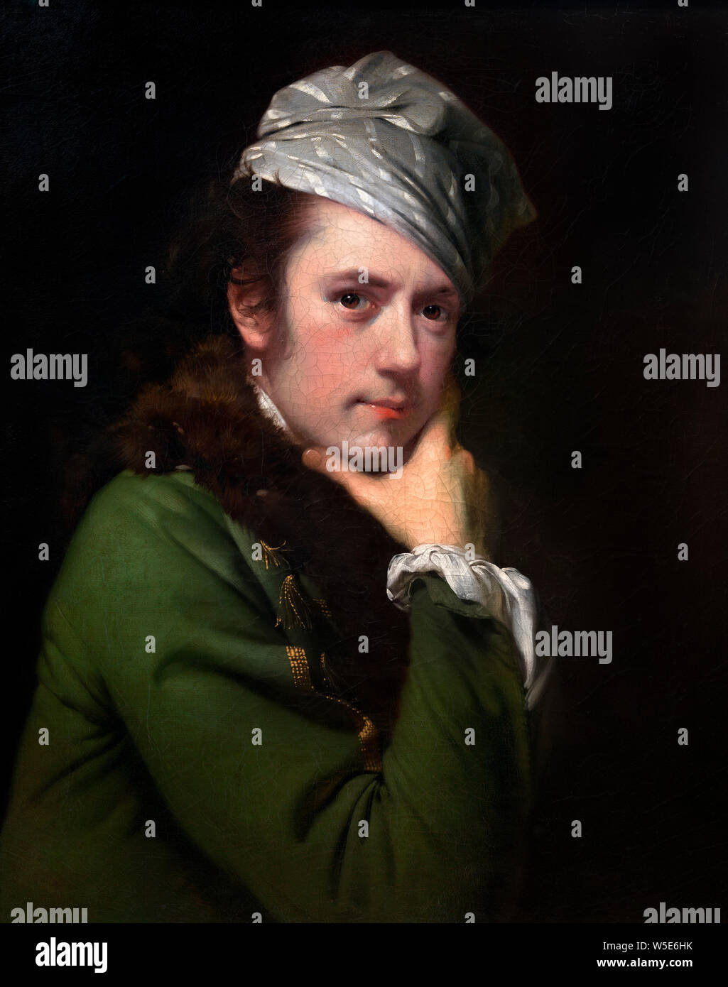 Ritratto di auto da Joseph Wright di Derby (1734-1797), olio su tela, 1765-8 Foto Stock