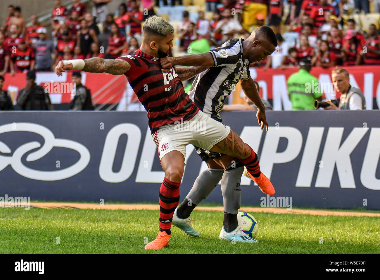 Rio De Janeiro, Brasile. 28 Luglio, 2019. Durante il Flamengo x Botafogo, partita valevole per il dodicesimo round del campionato brasiliano, tenutasi al Maracanã stadium, situato nella città di Rio de Janeiro, questa domenica (28). Credito: Nayra Halm/FotoArena/Alamy Live News Foto Stock