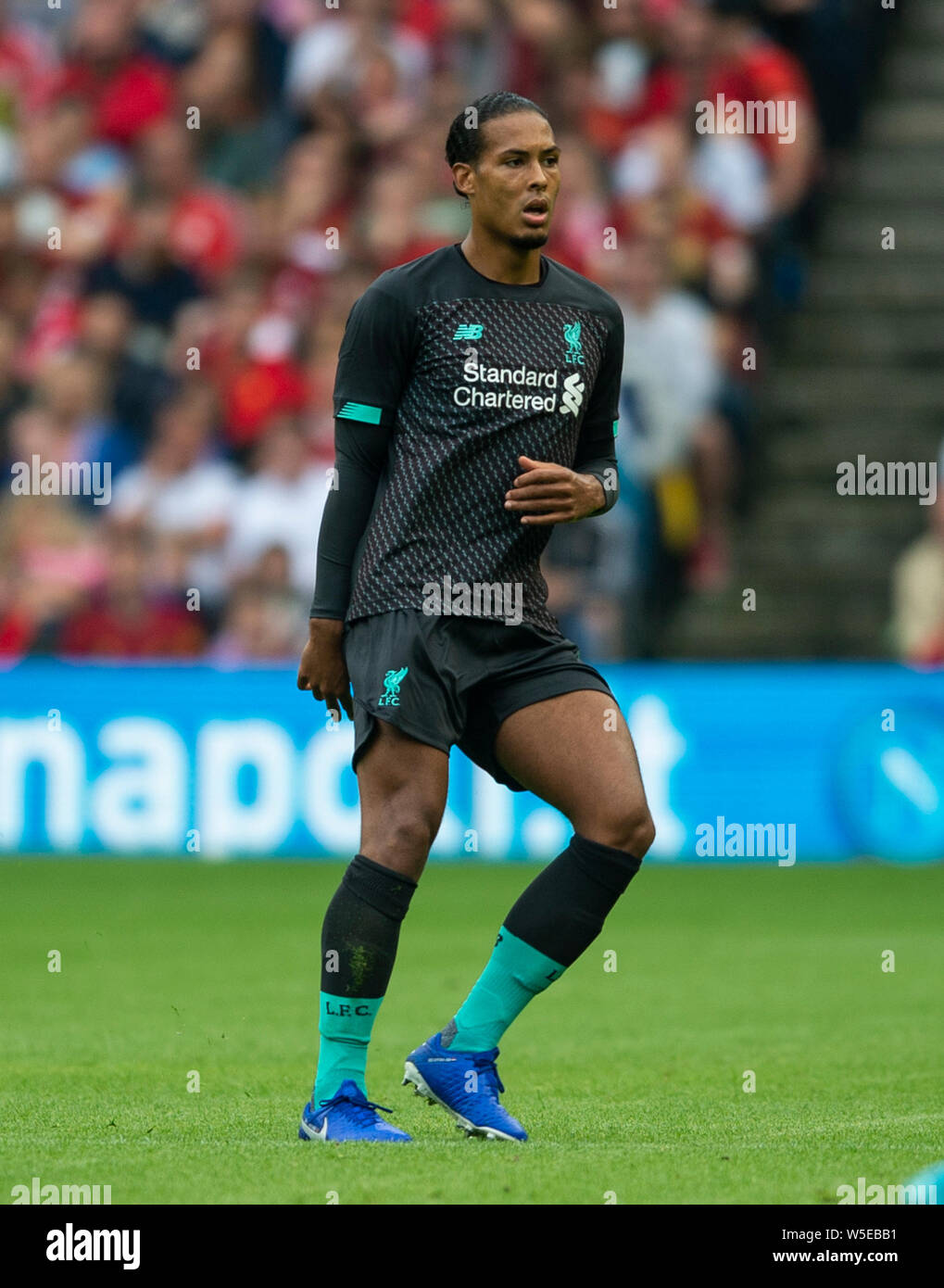 Edinburgh, Regno Unito. 28 Luglio, 2019. Edimburgo, Scozia - Luglio 28: Liverpool difensore Olandese, Virgilio van Dijk, durante la Pre-Season amichevole tra Liverpool FC e SSC Napoli a Murrayfield sulla luglio 28, 2019 a Edimburgo, Scozia. (Foto Alamy/Ian Jacobs) Credito: Ian Jacobs/Alamy Live News Foto Stock