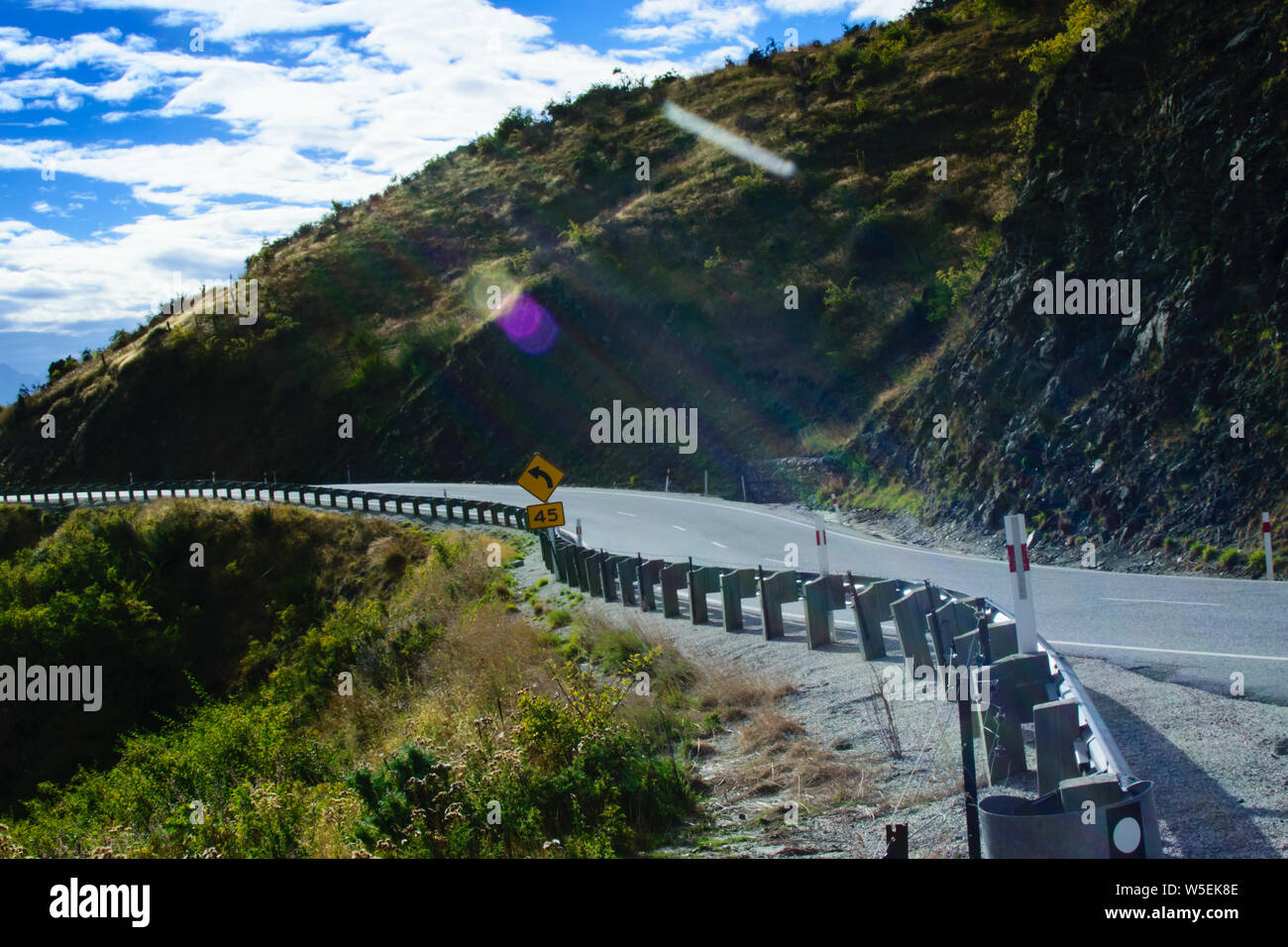 Nuova Zelanda viaggio su strada con Sun Splash Foto Stock