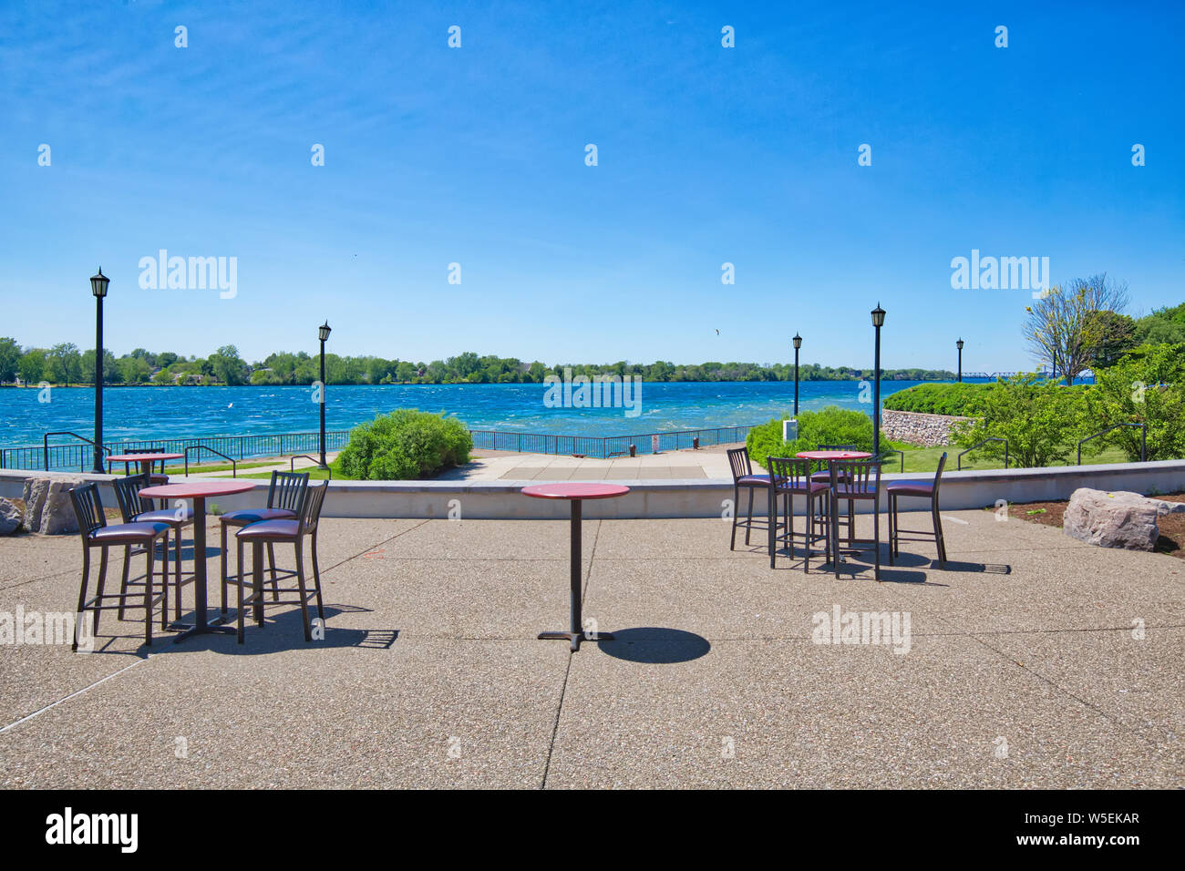 Il bufalo, USA-20 luglio, 2019: Broderick Park situato sulla punta meridionale dell'isola di unità tra il fiume Niagara e il Black Rock Canal Foto Stock