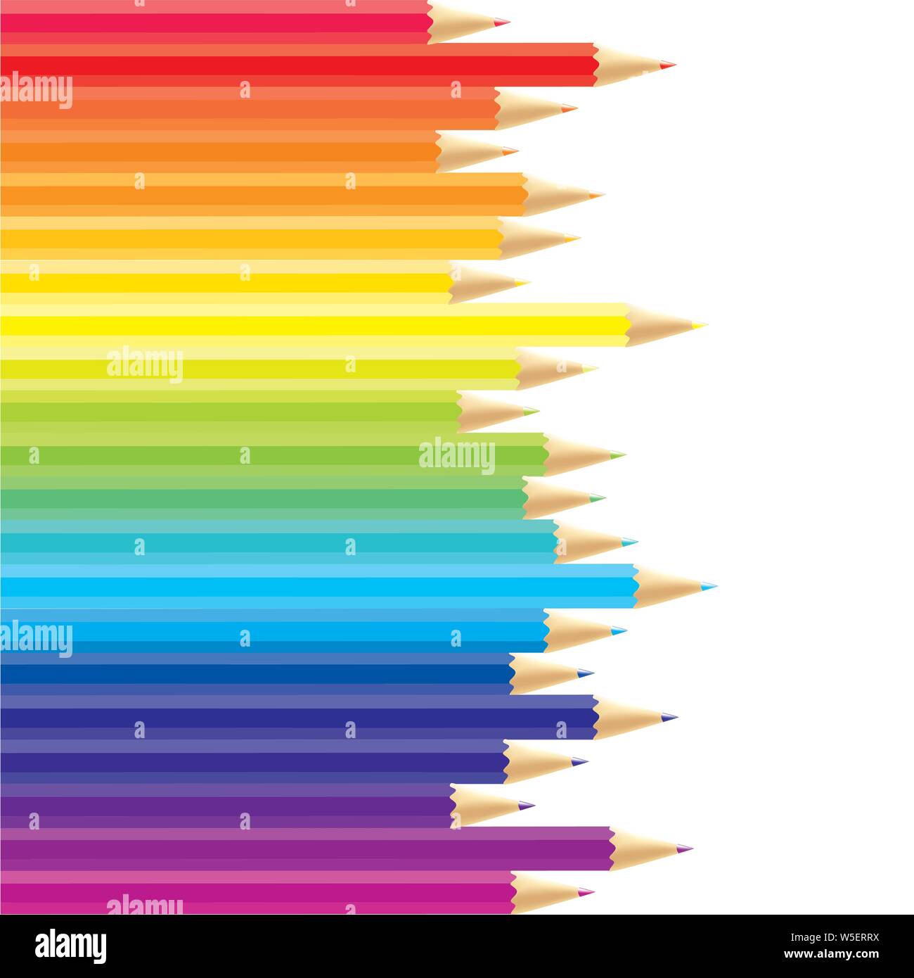 Vettore di impostare lo sfondo di colore arcobaleno matite Illustrazione Vettoriale