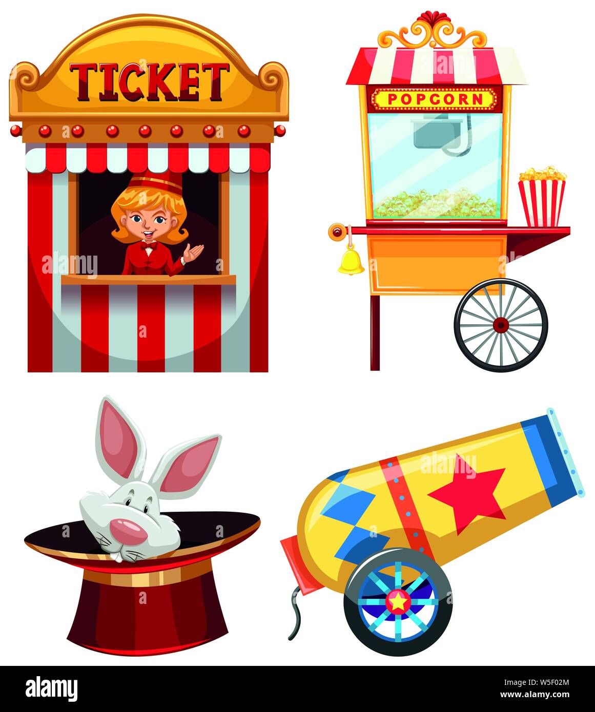 Circus, fiera del divertimento, parco di divertimenti a tema illustrazione del modello Illustrazione Vettoriale