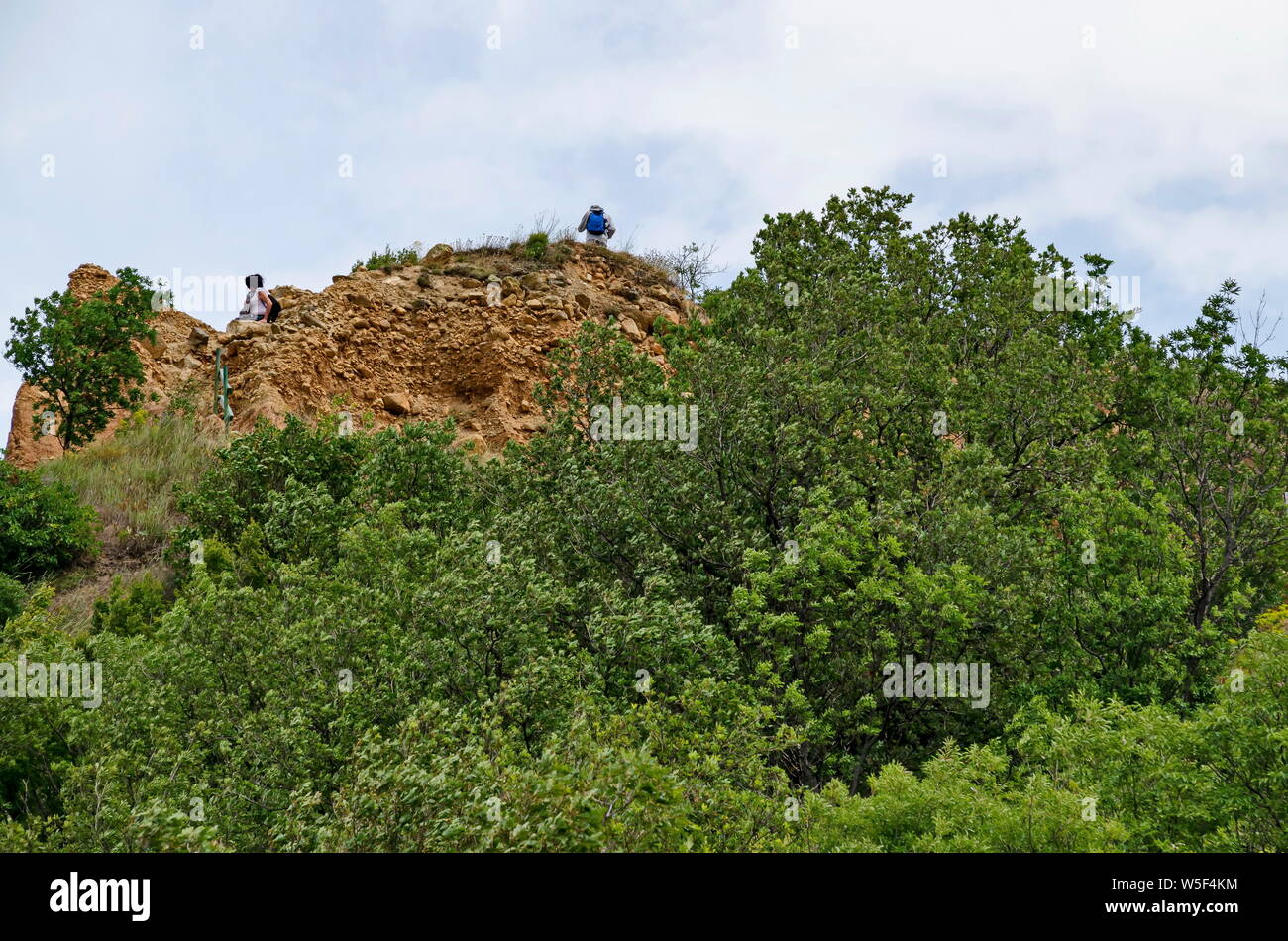 Incredibile vista generale con le formazioni rocciose Stob piramidi, west quota della montagna Rila, Kyustendil regione, Bulgaria, Europa Foto Stock